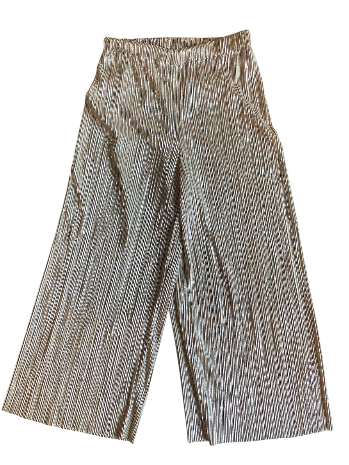 gold alice + olivia ribbed sparkly pants, xs