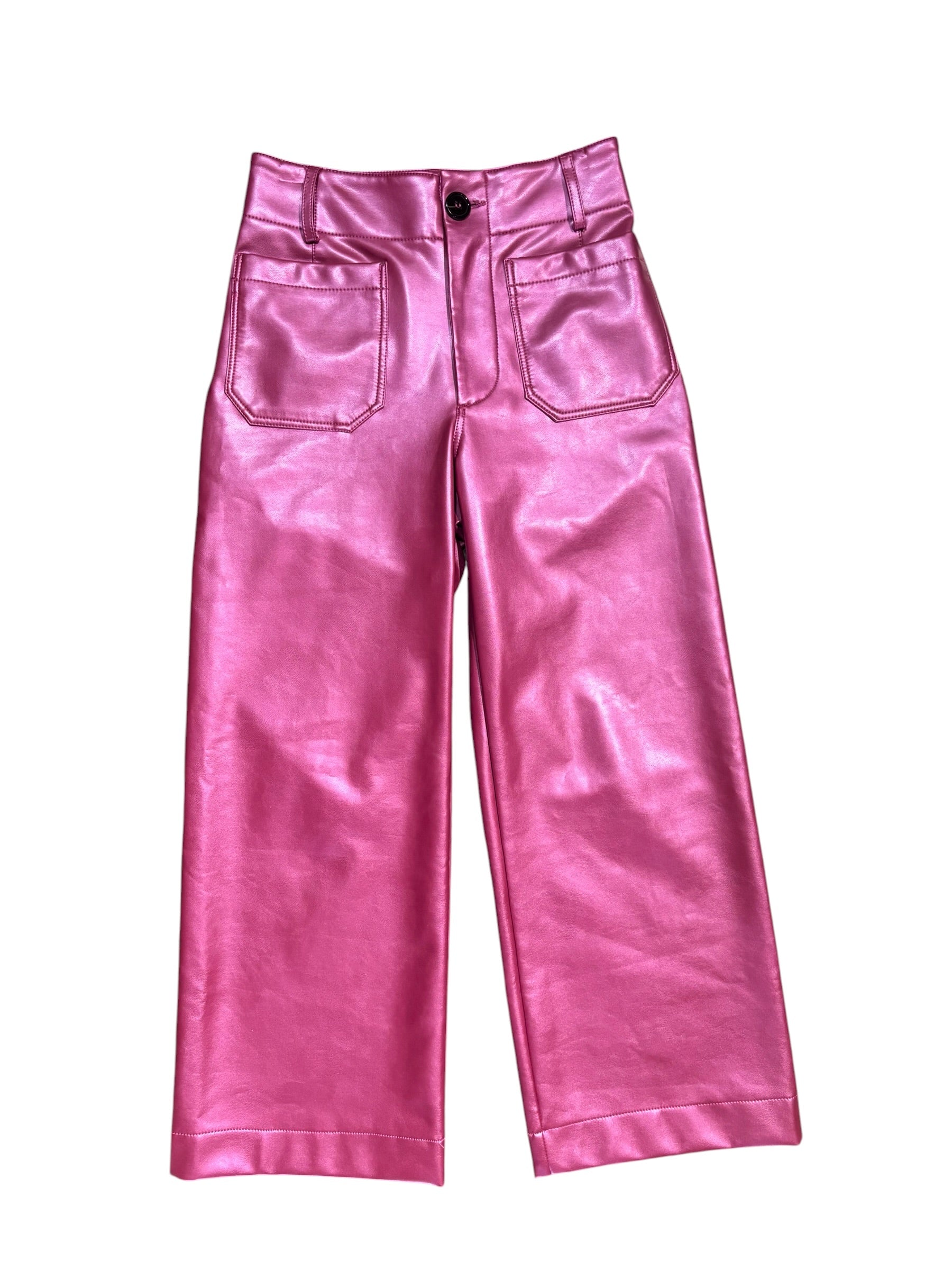 pink fuschia maeve metallic pleather pants, 24p