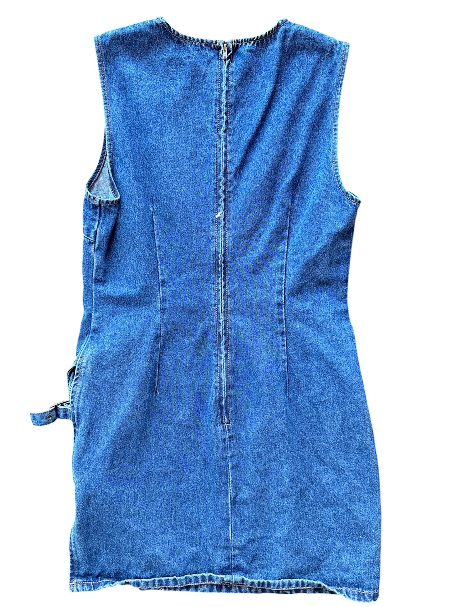 dark wash lioness denim tank mini dress, L