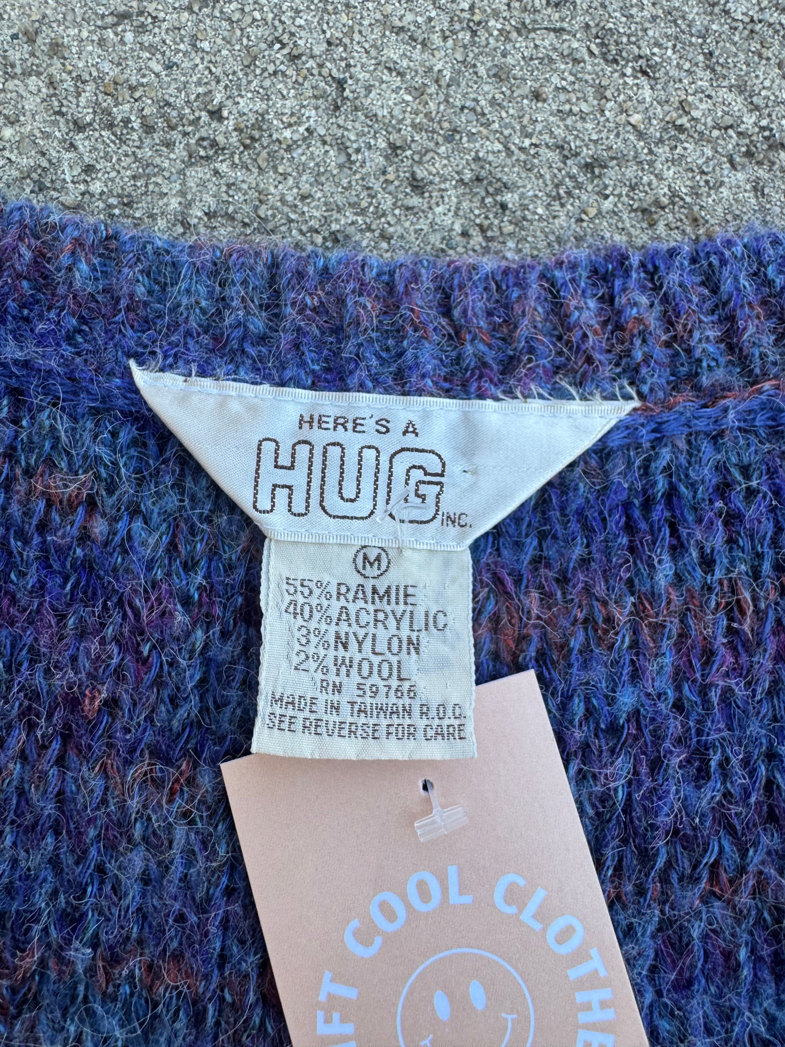 purple here's a hug vtg knit vest, m