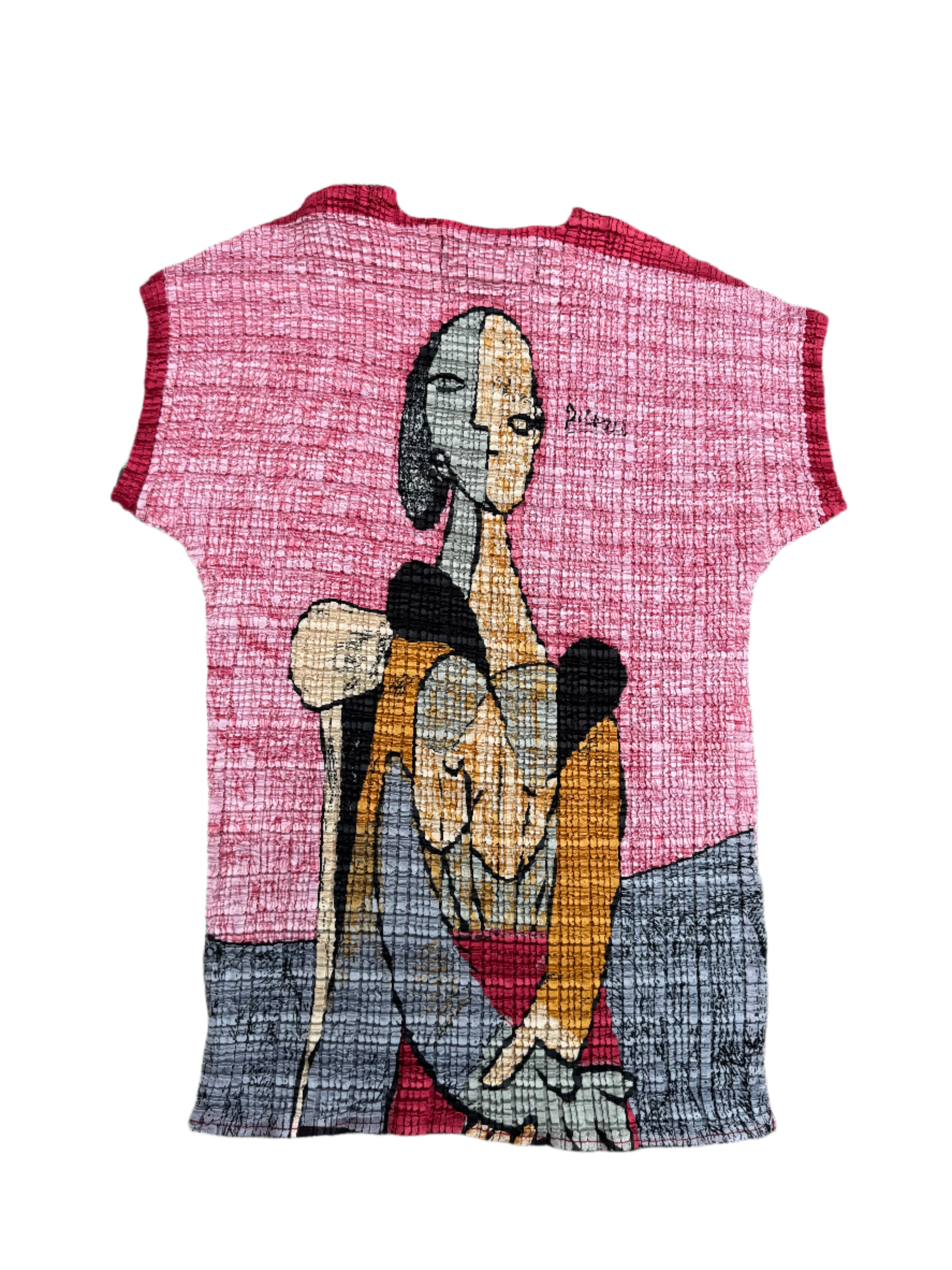 multi Plisse stretchy sleeveless top, M