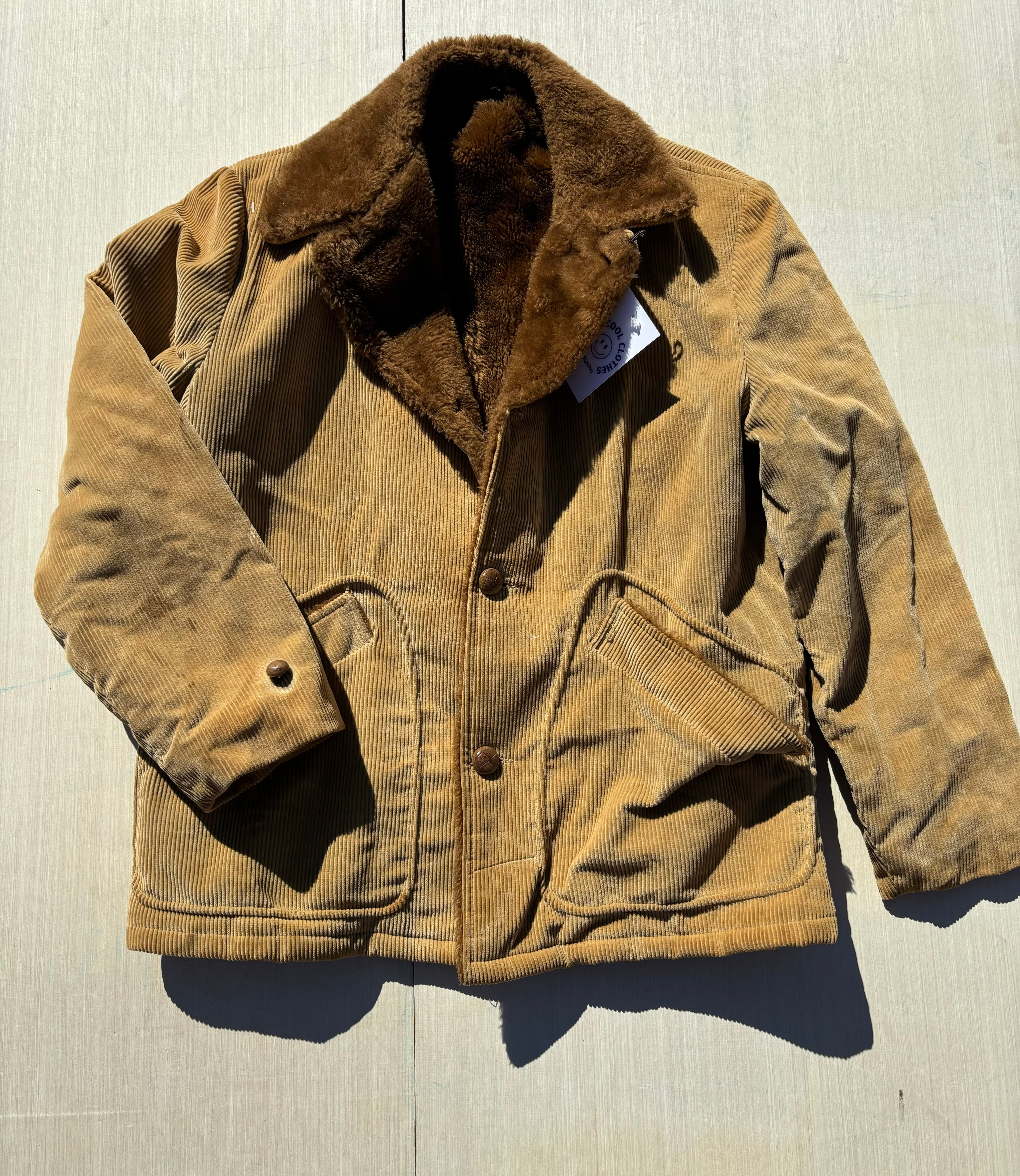 tan VTG Corduroy jacket, L (read description!)