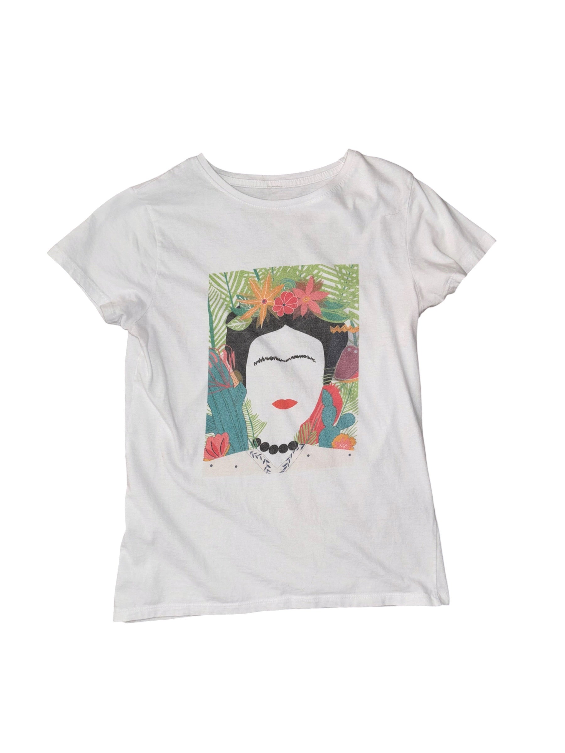 white vamvaki frida kahlo tee, m