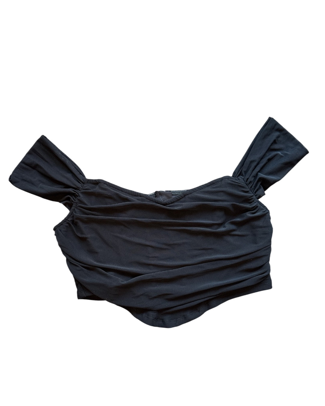 black shein NWT mesh off shoulder top, 1x