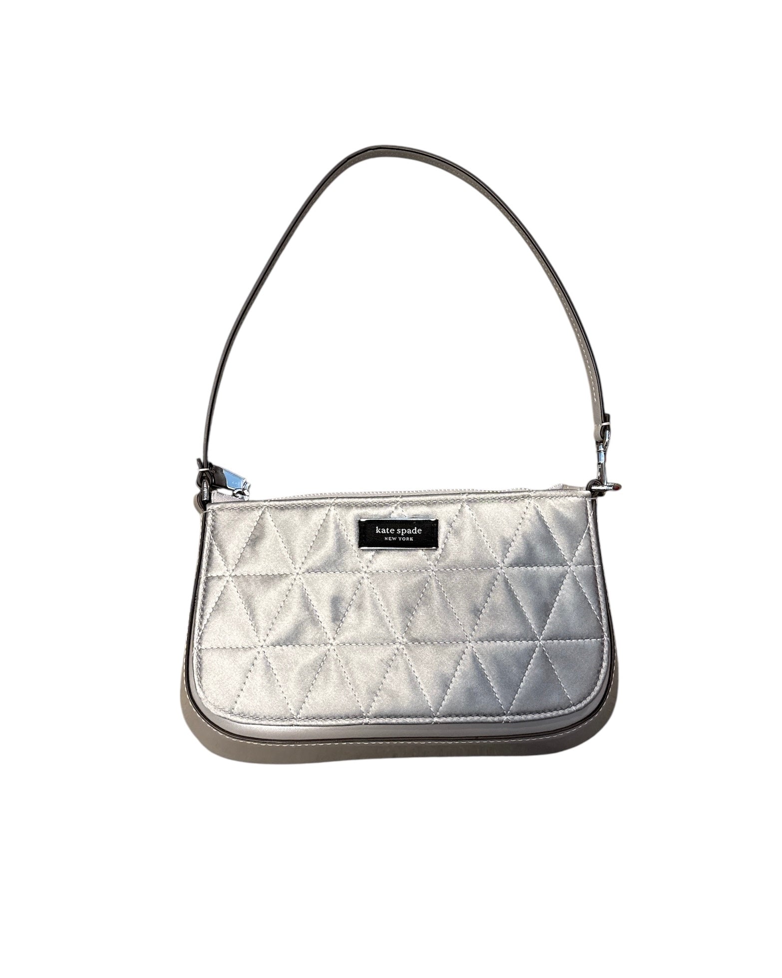 silver kate spade small shoulder bag