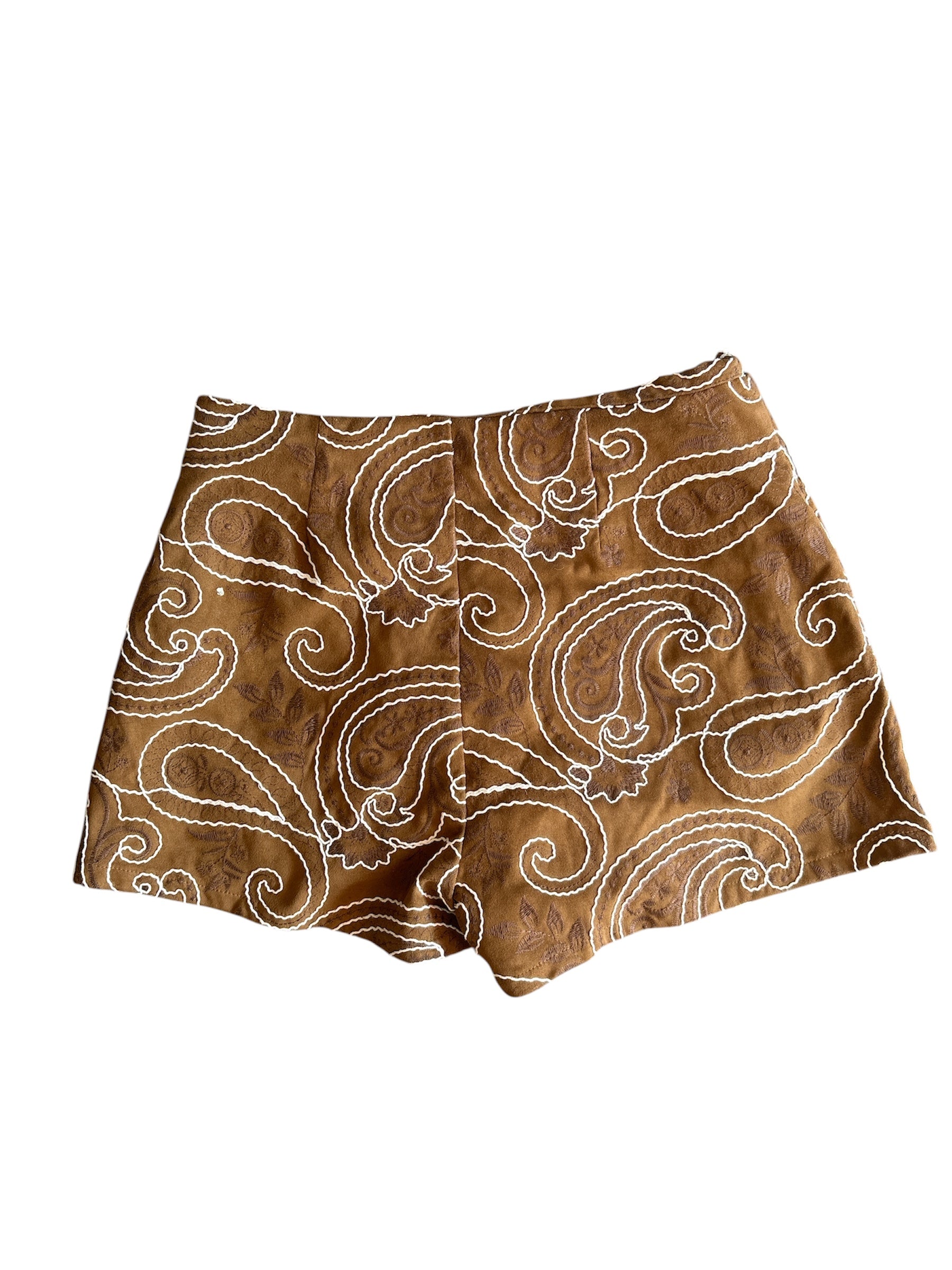 brown zara nwt embroider swirl skort, s