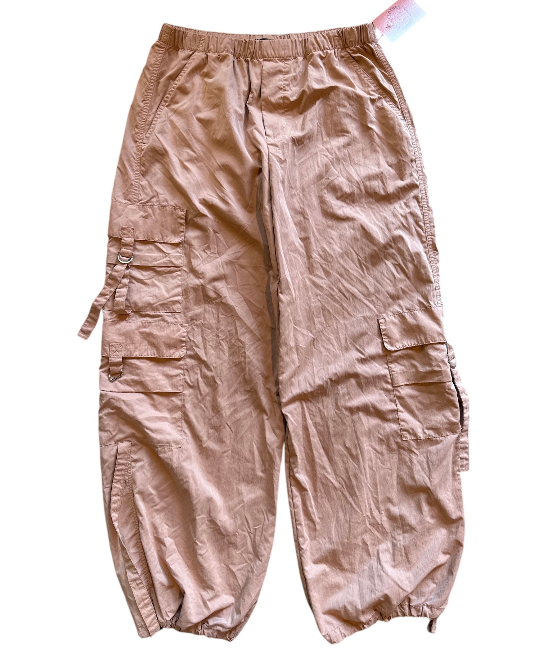tan zara windbreaker cargos, m