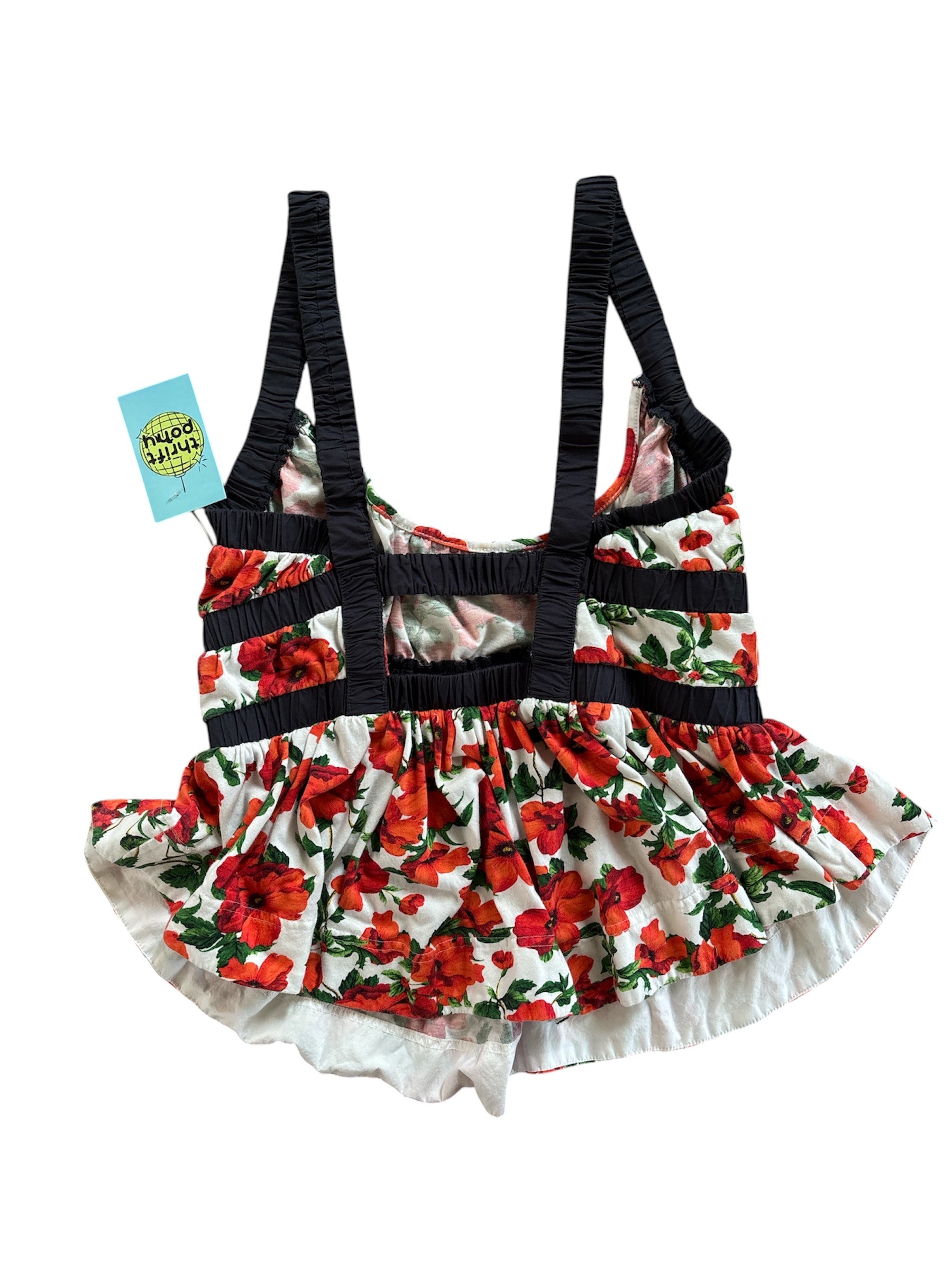 white red black maeve floral strappy tank, m