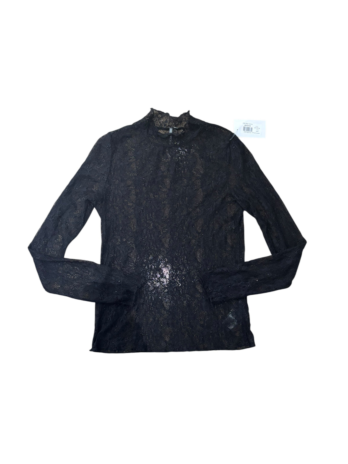 black anthropologie floral mesh shirt