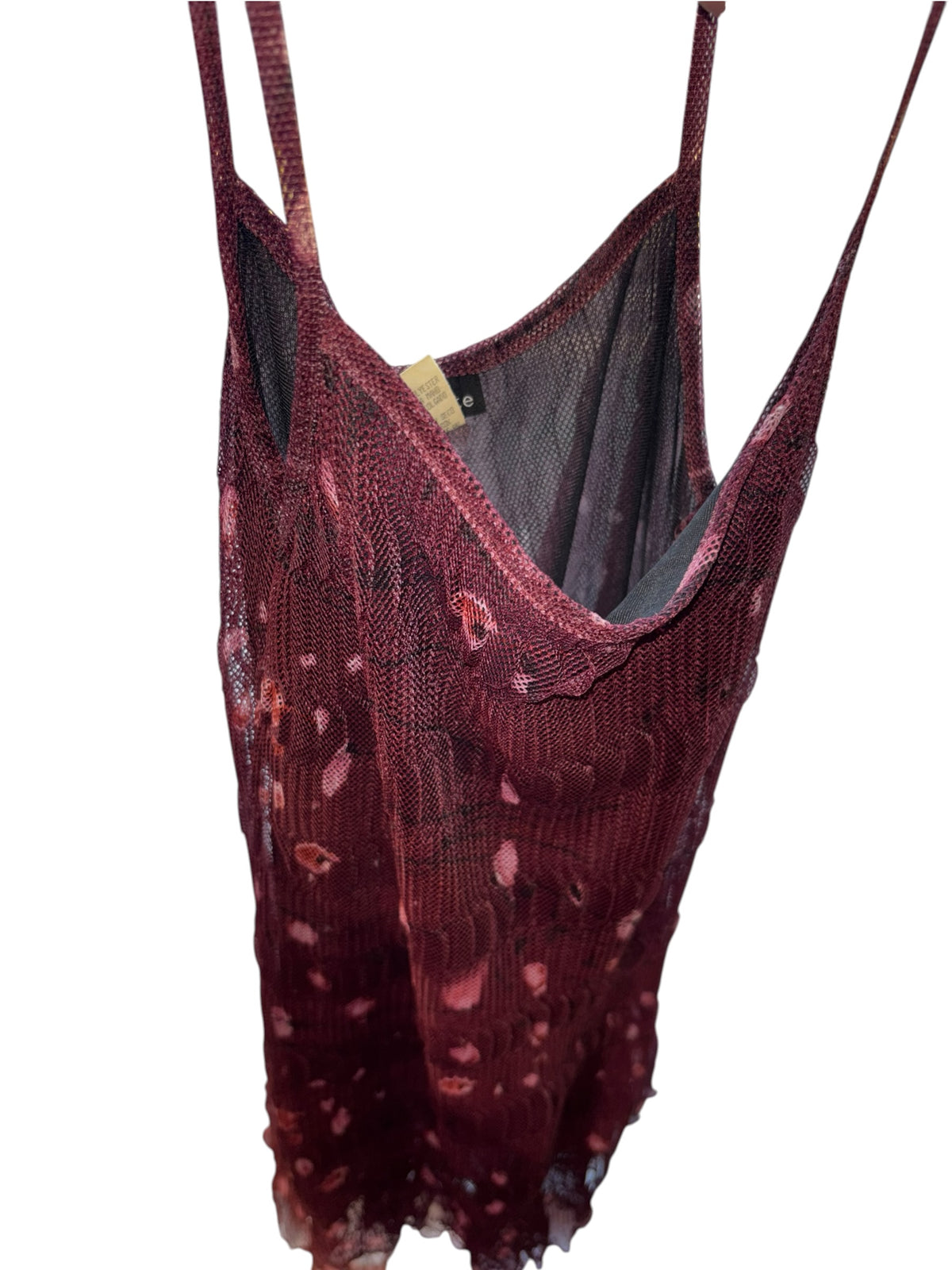 maroon pink la fete floral plisse cami, m