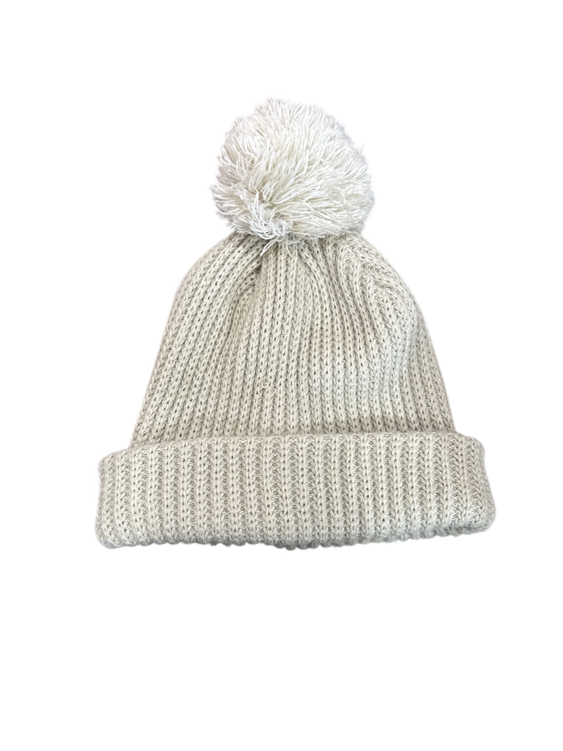 beige pompom beanie