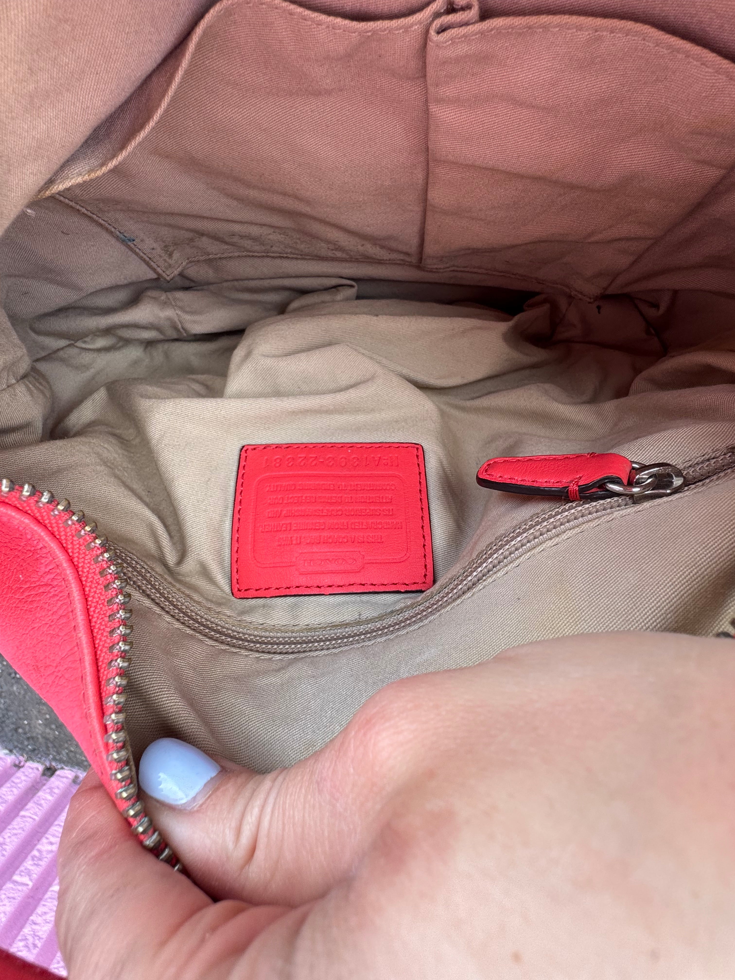 Coral Coach leather purse