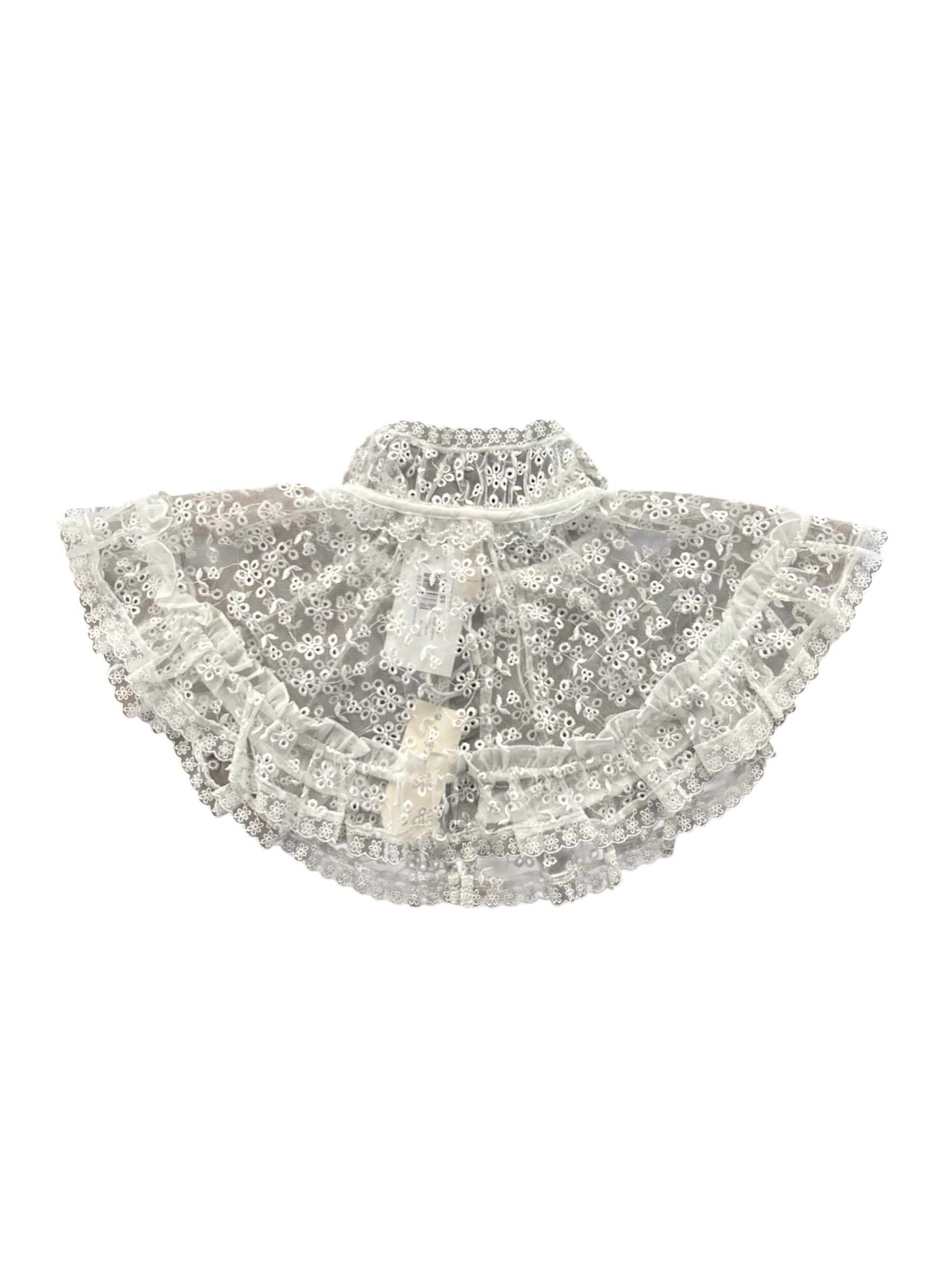 white for love and lemons eyelet lace cape, os