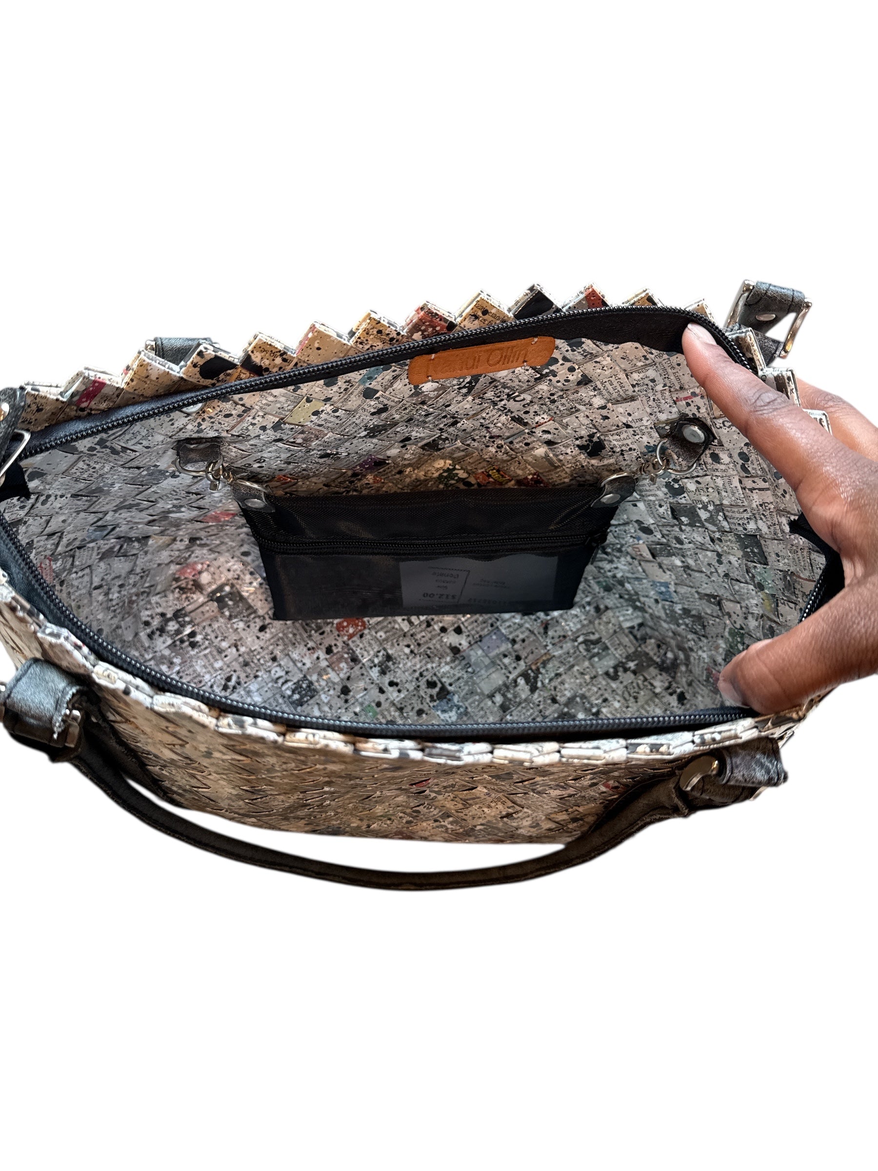 weave painted letter bag