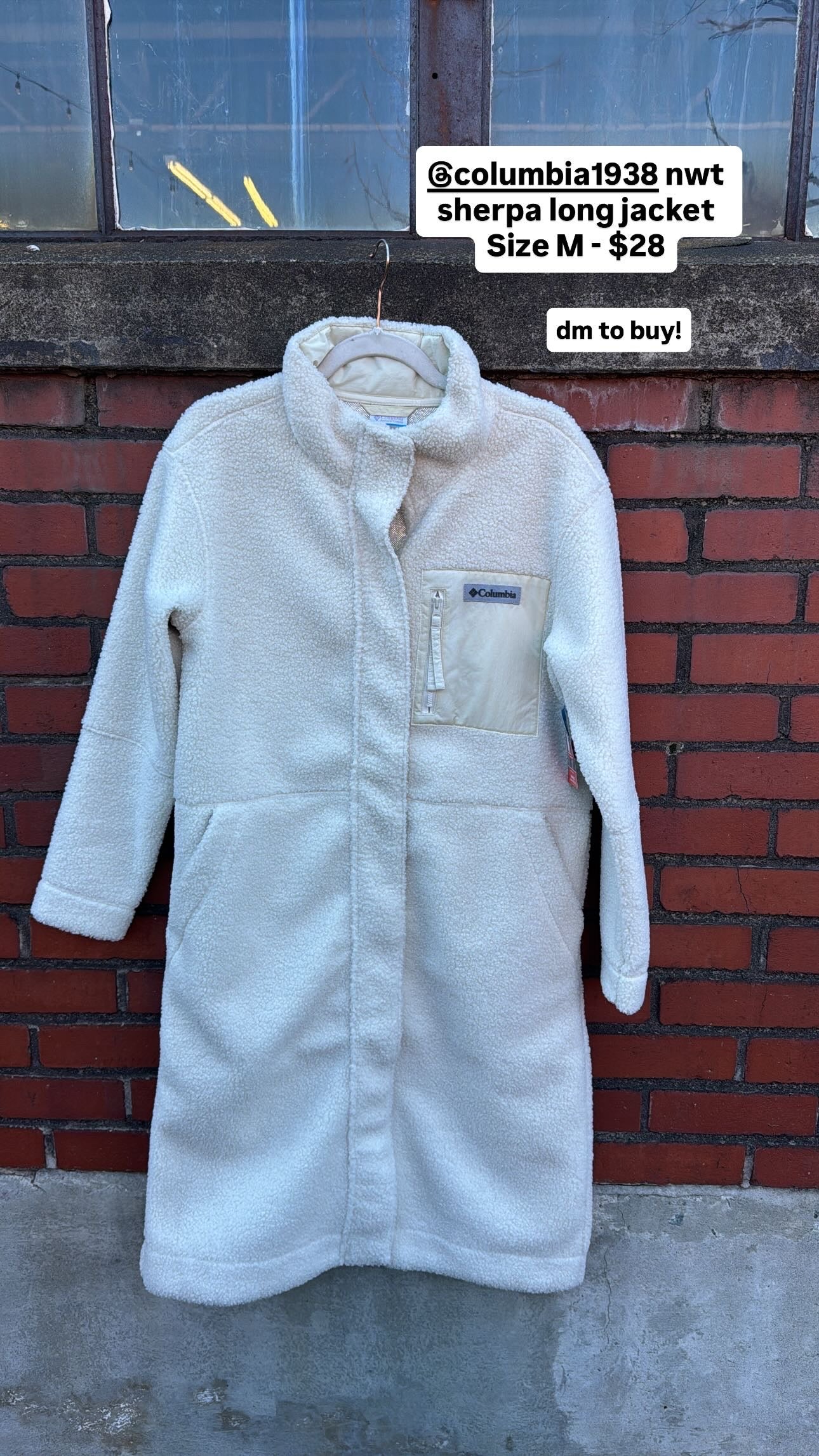 Off white Columbia NWT Sherpa trench, M