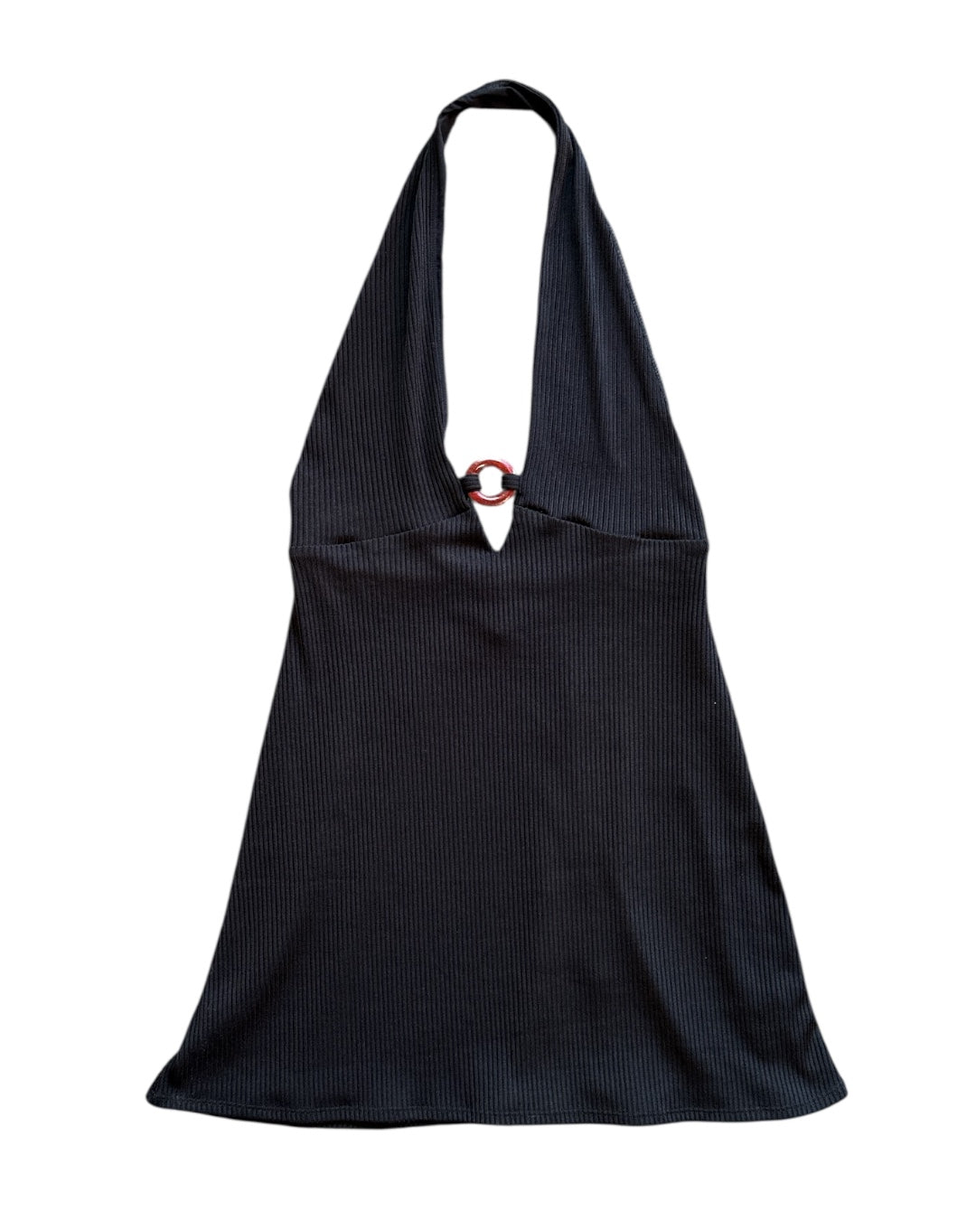 Black Urban Outfitters Stretch ring detail halter mini dress, M