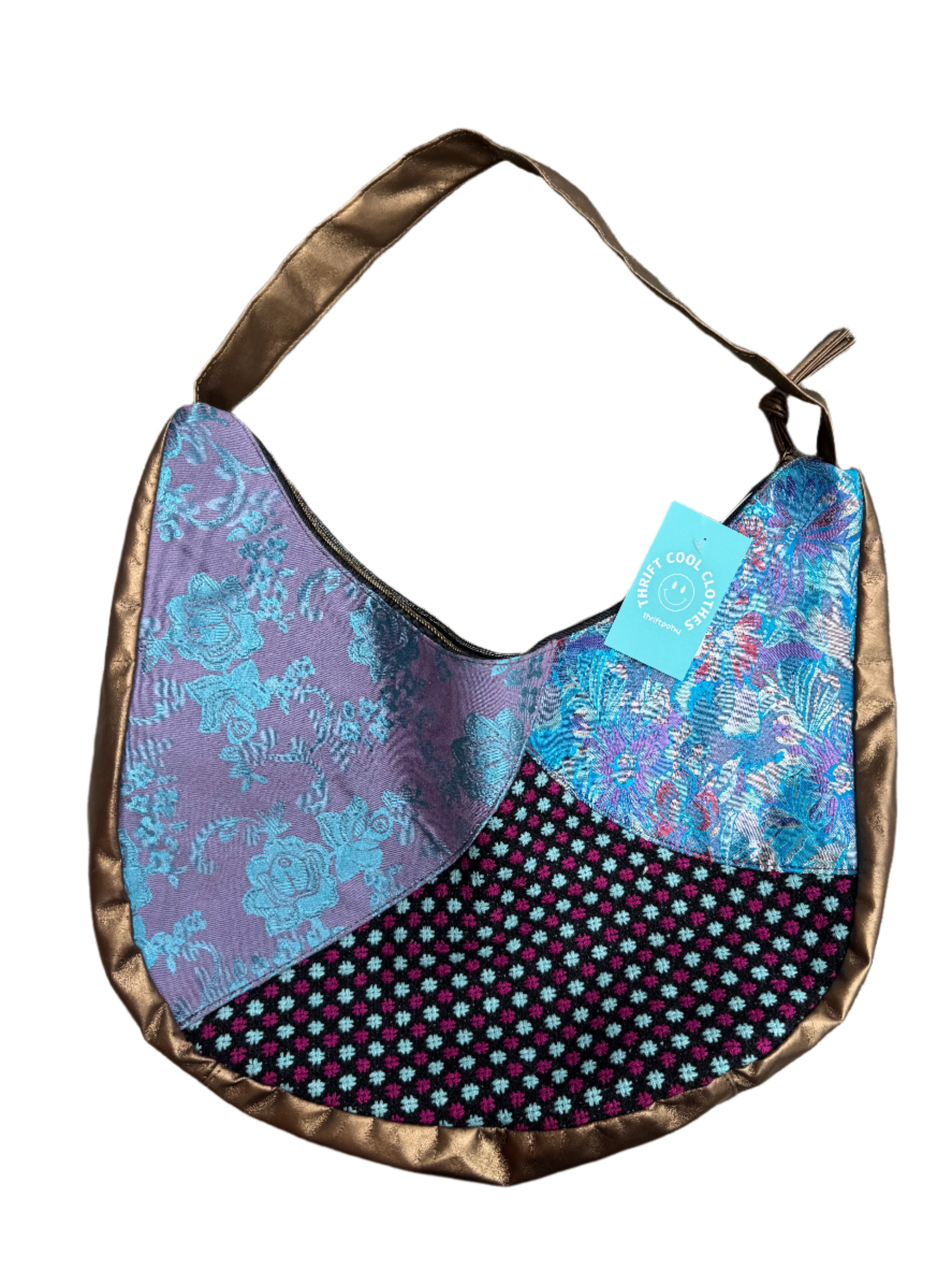 multi mixed pattern handbag