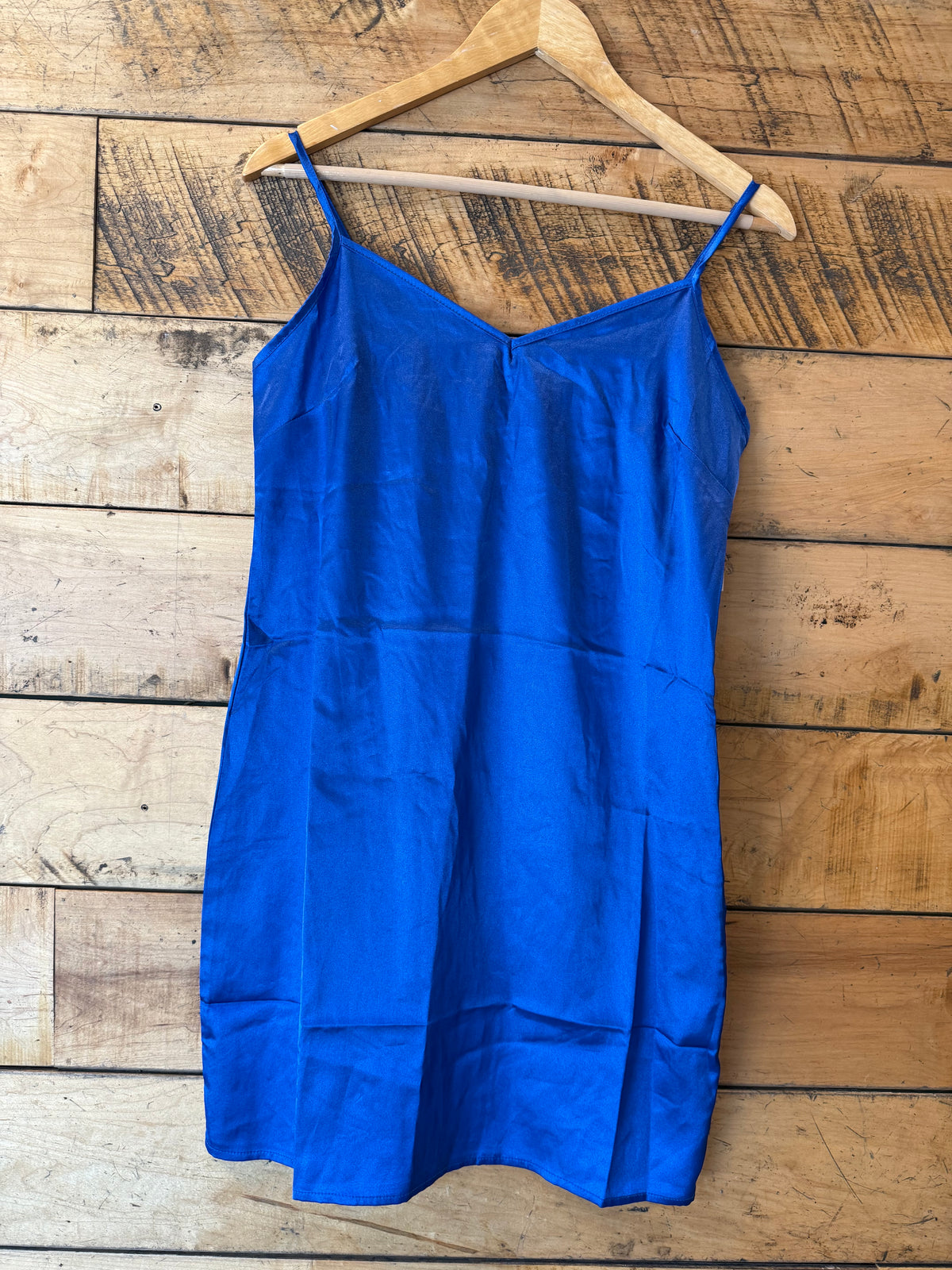 royal blue urban threads nwt satin slip, 12