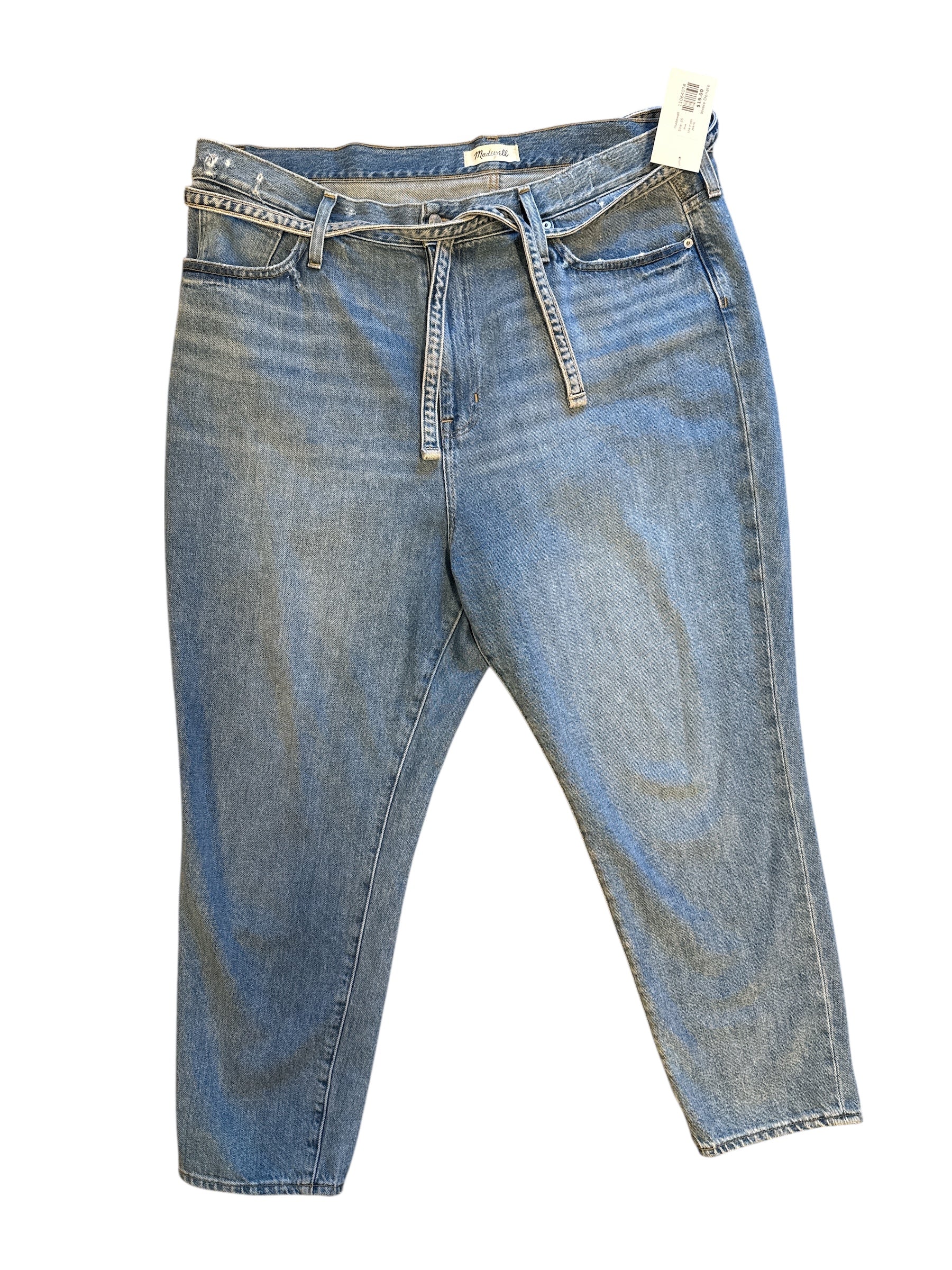 blue madewell the mom jeans, 35