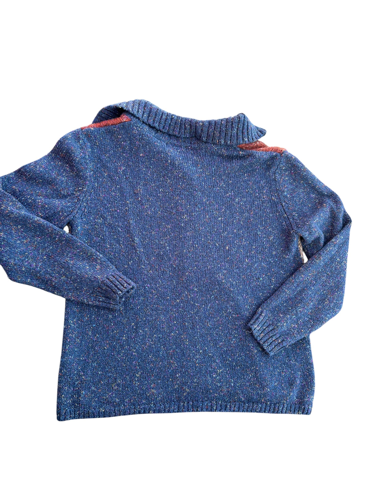 blue brown alfred dunner knit buttoned sweater, s