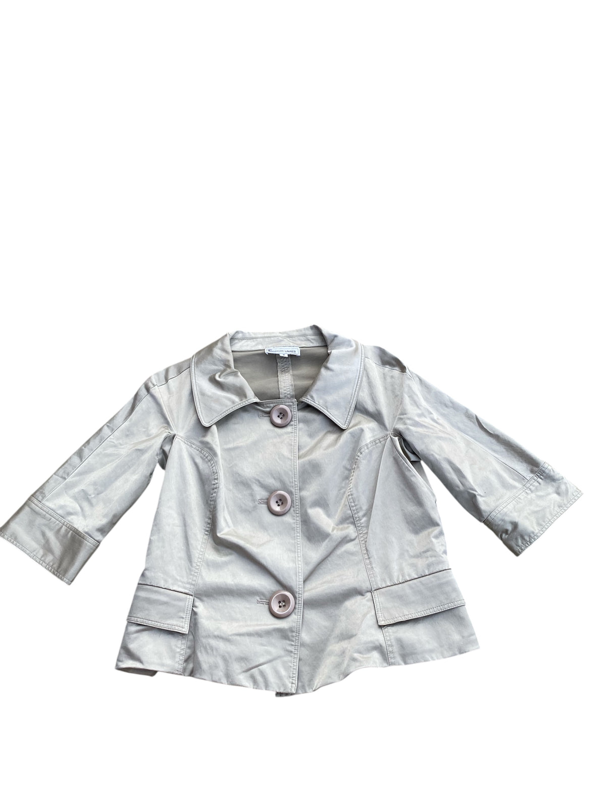 Beige Elliott lauren Quarter sleeve button down jacket, 6
