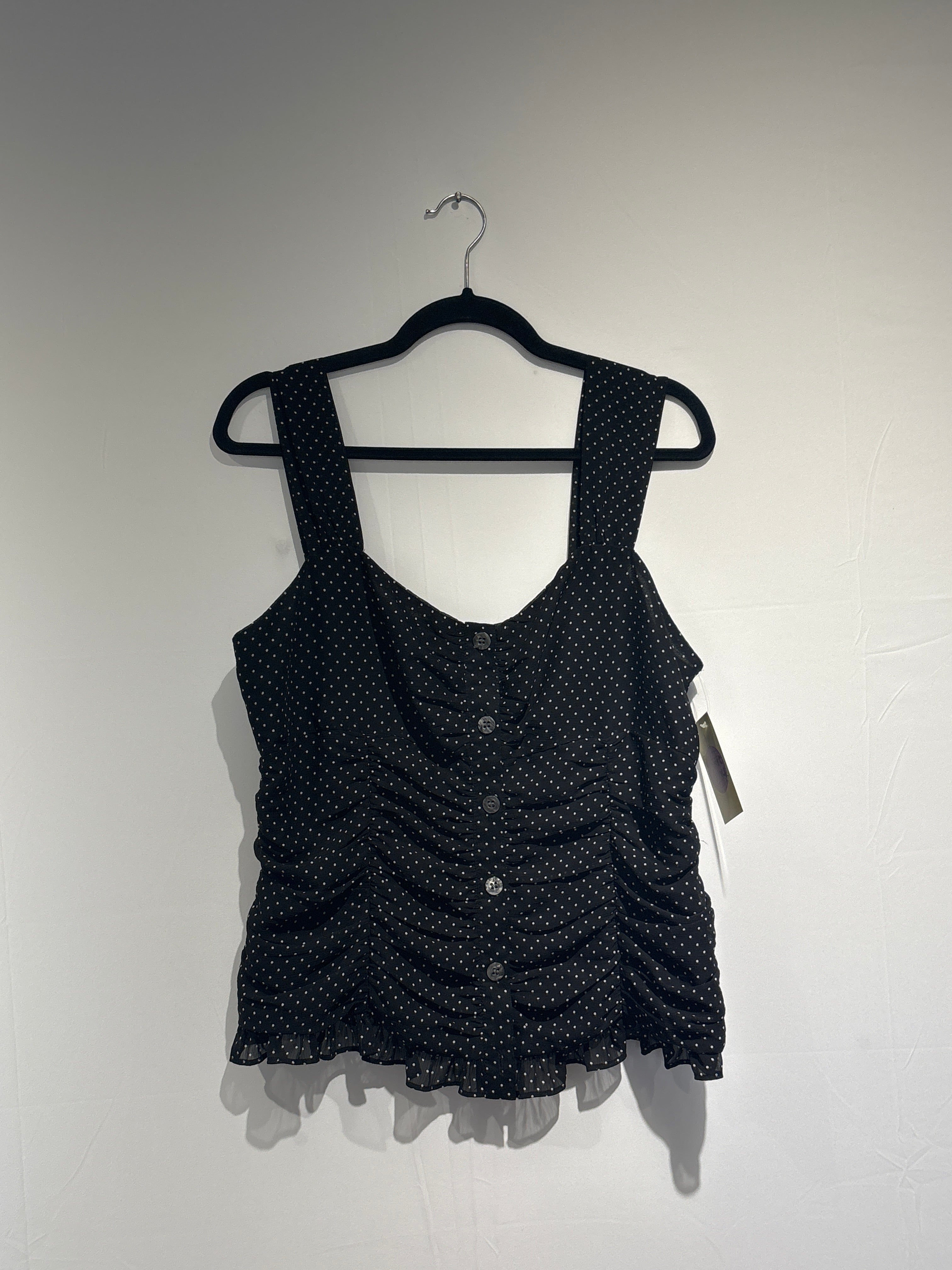 b&w Bandolino ruch polka button tank, m