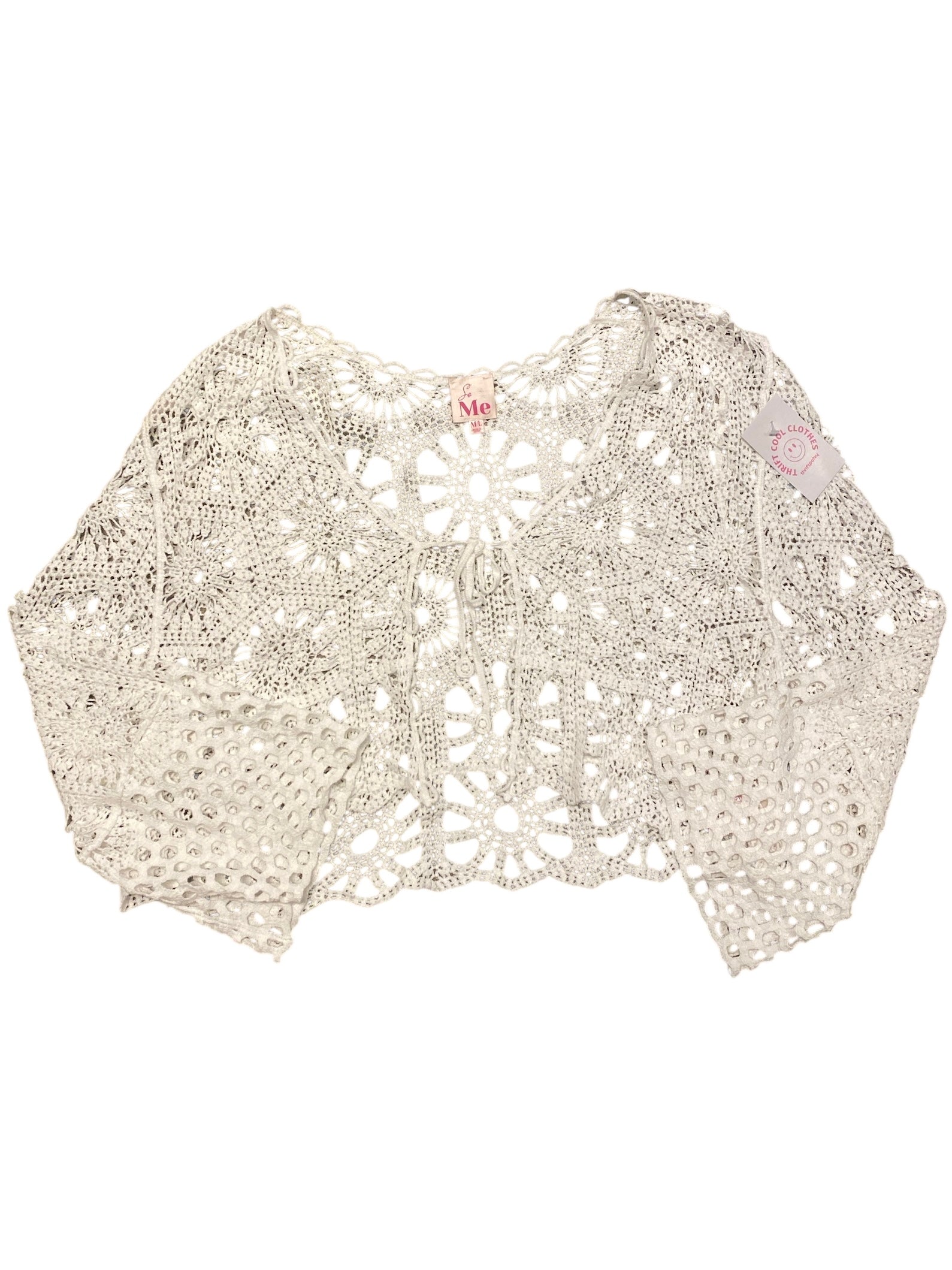white so me cutie crochet cover up, M/L