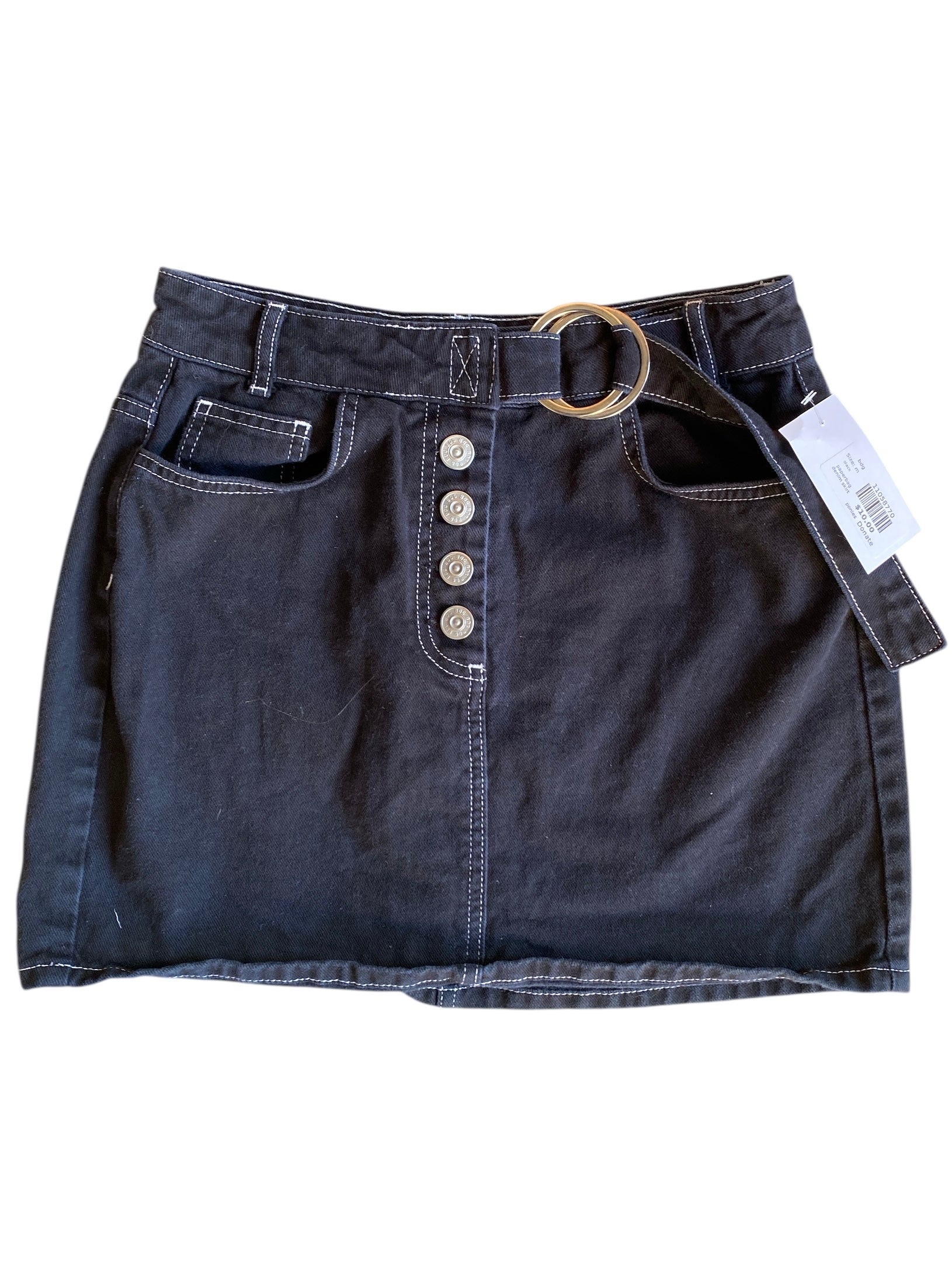black bdg paperbag denim skirt, m