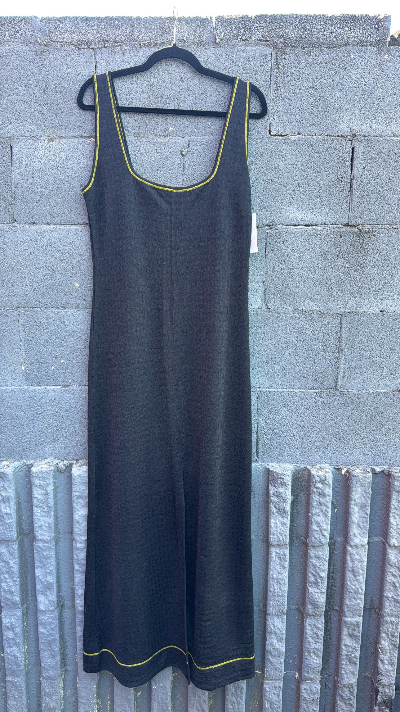 black green ganni slinky weave maxi dress, 40
