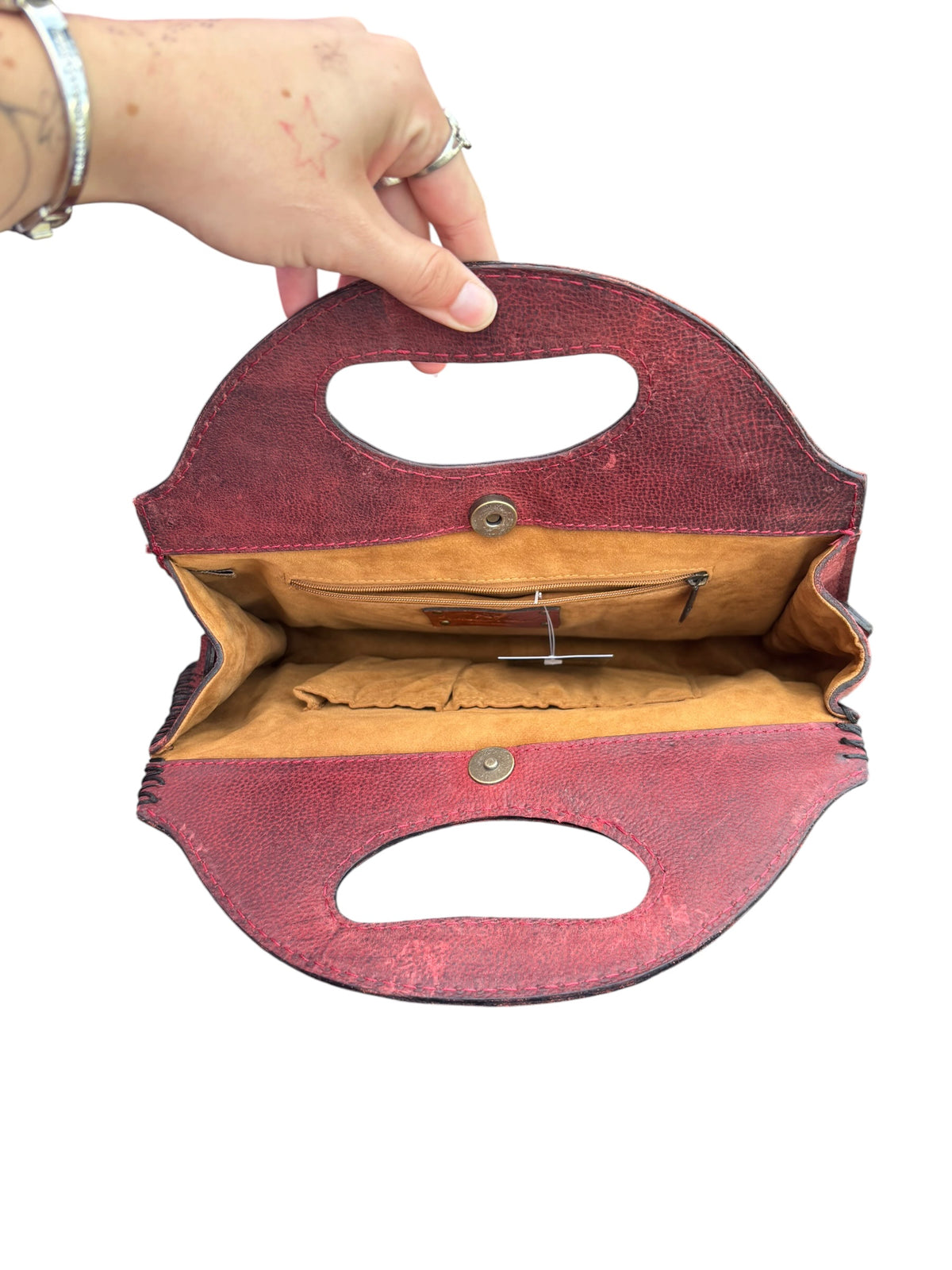 red patricia nash leather purse