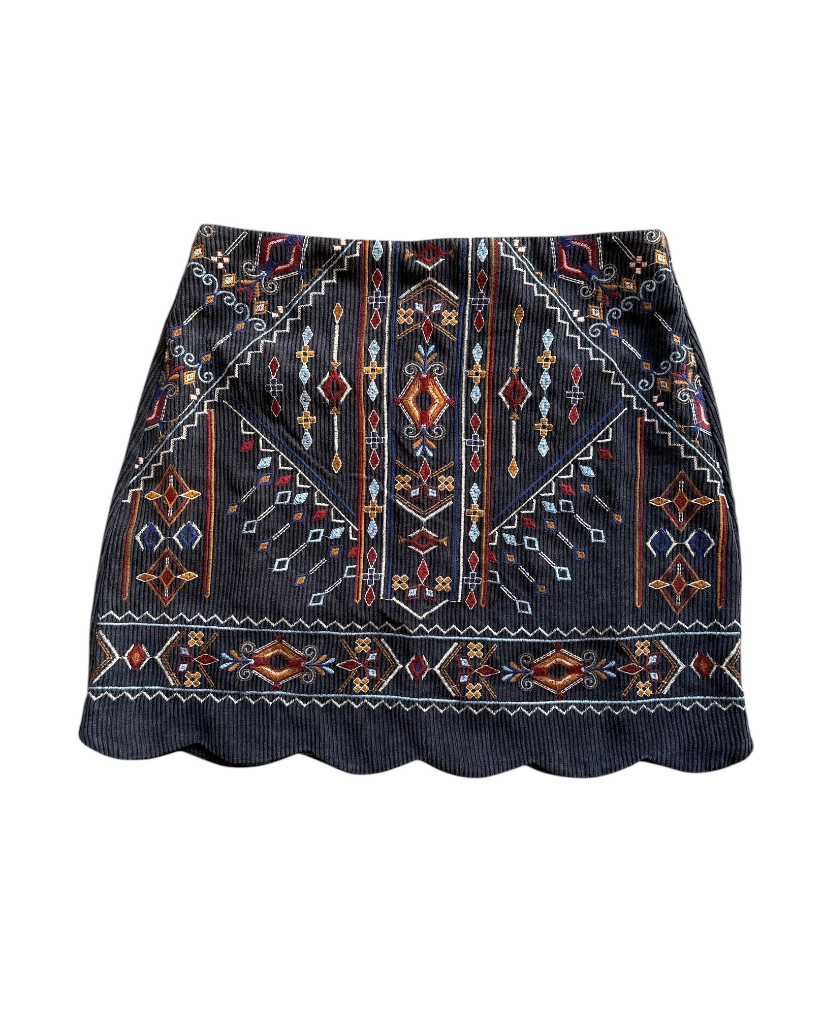 blue Blue Rain embroidered mini skirt, M