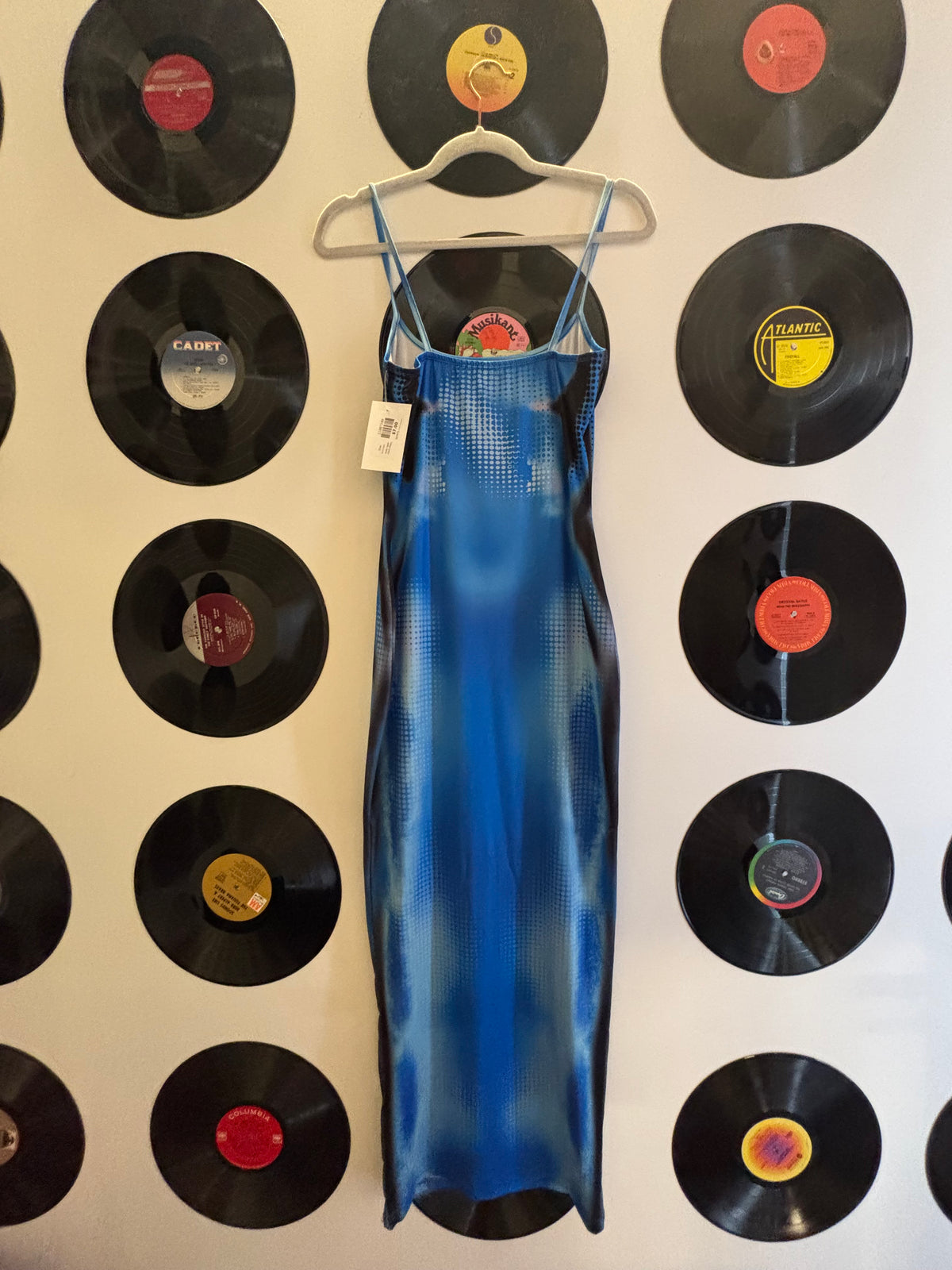 blue black body tank maxi dress s (Fits like a size Large)