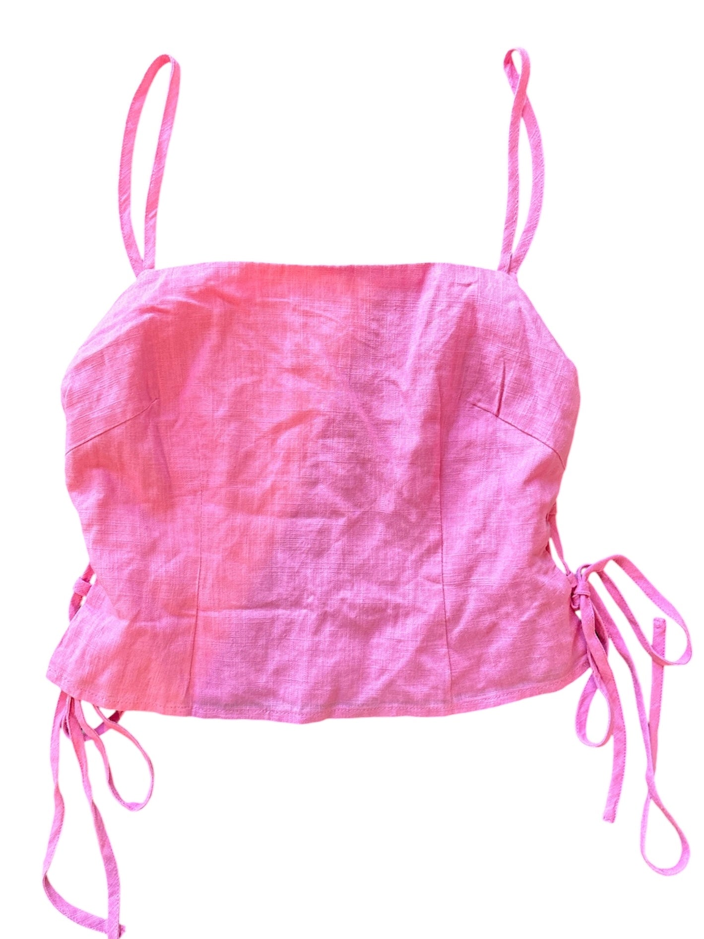 pink the frolic linen tank w/ tie, 4