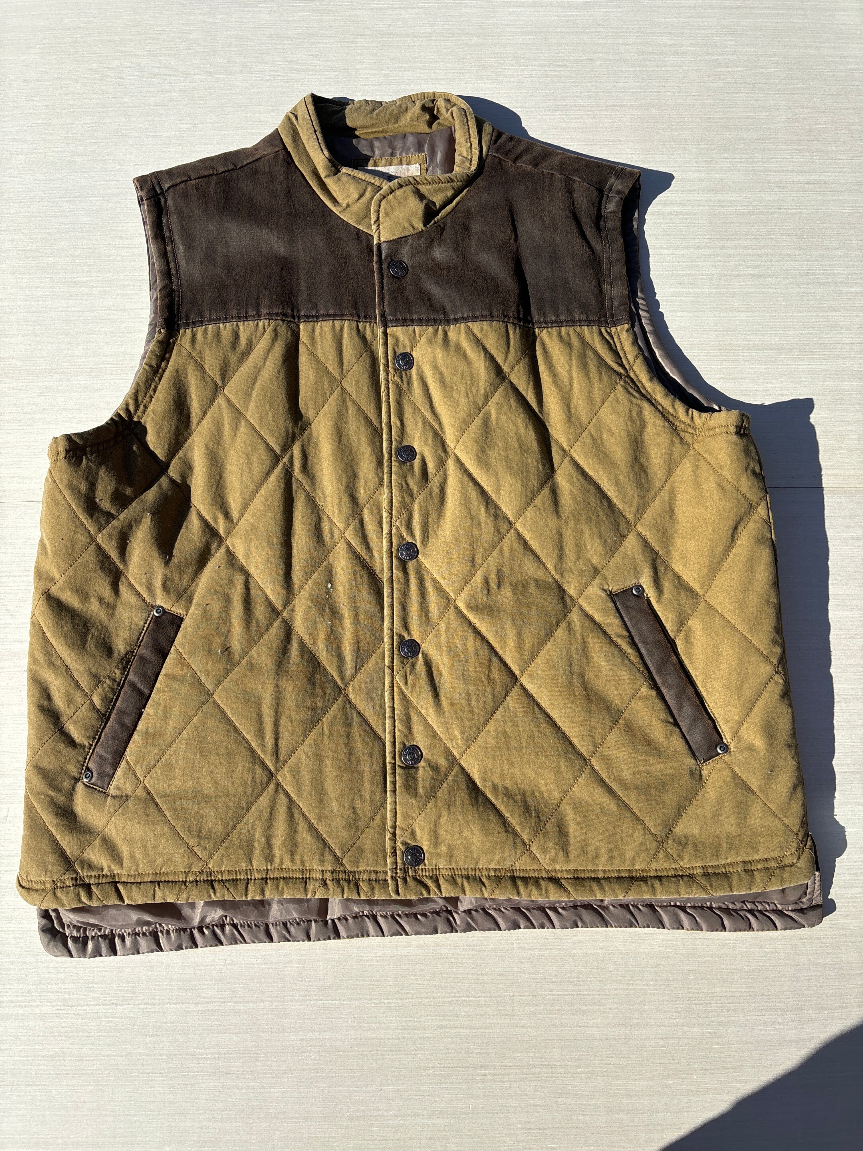 brown North River quilted vest, xl