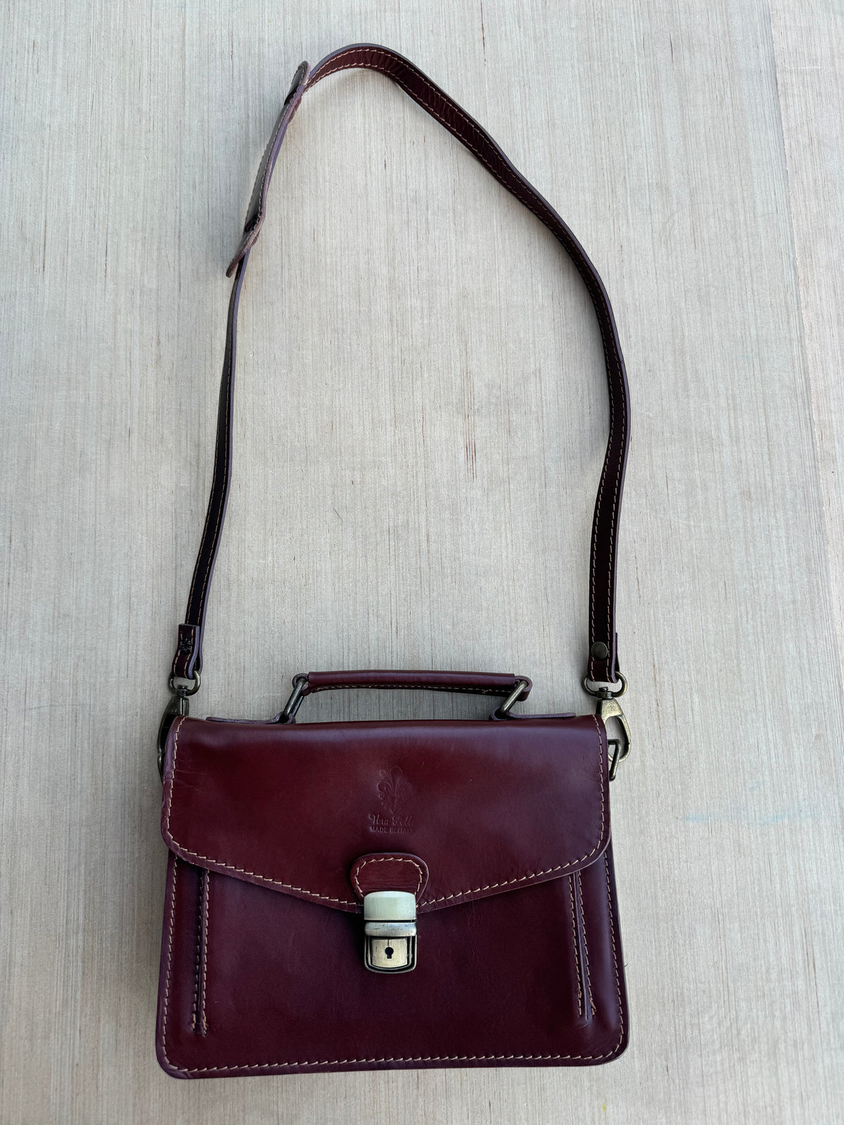 brown Vera pelle made in italy leather crossbody