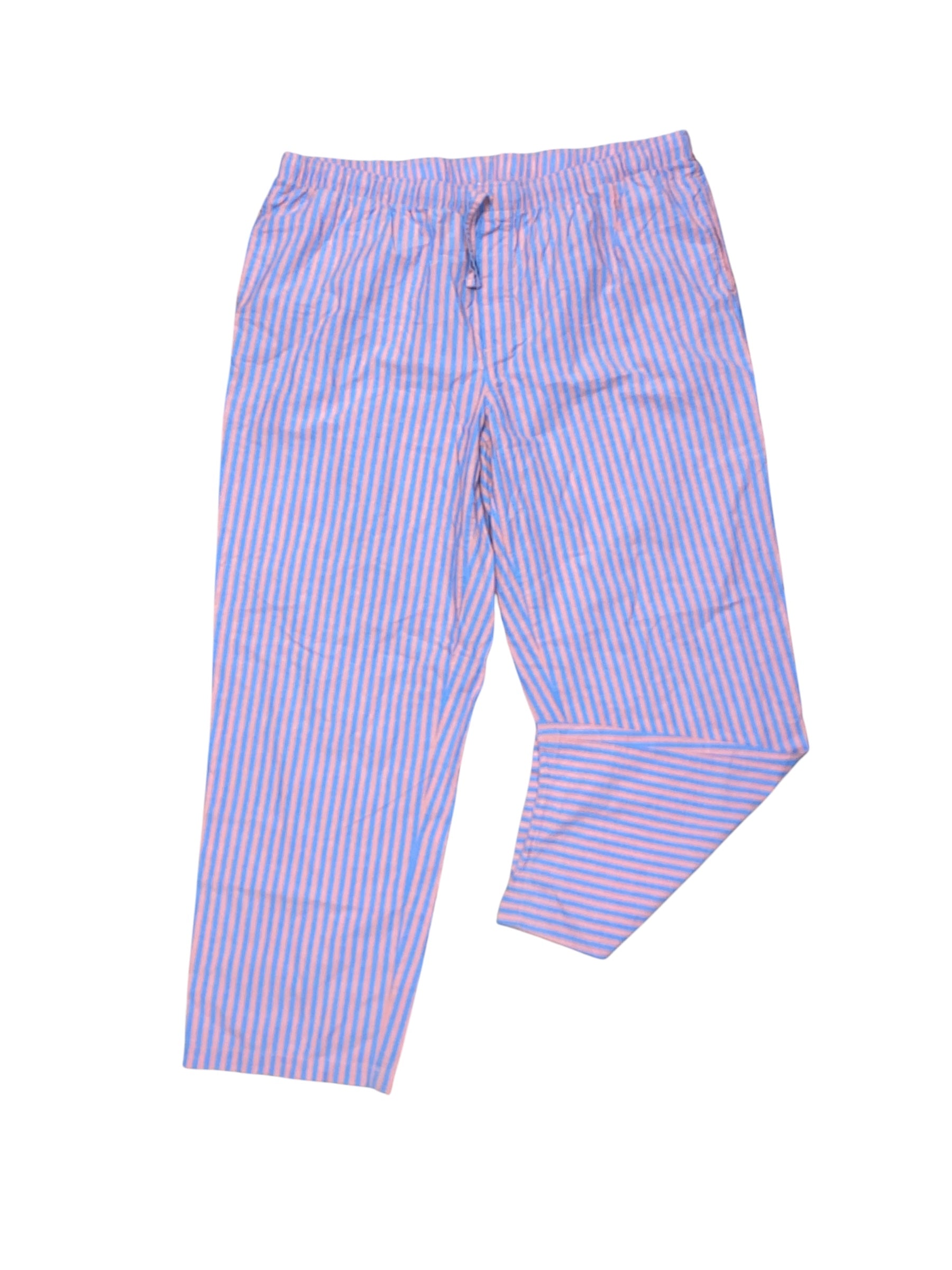 blue orange lands end striped lounge pants, XXL