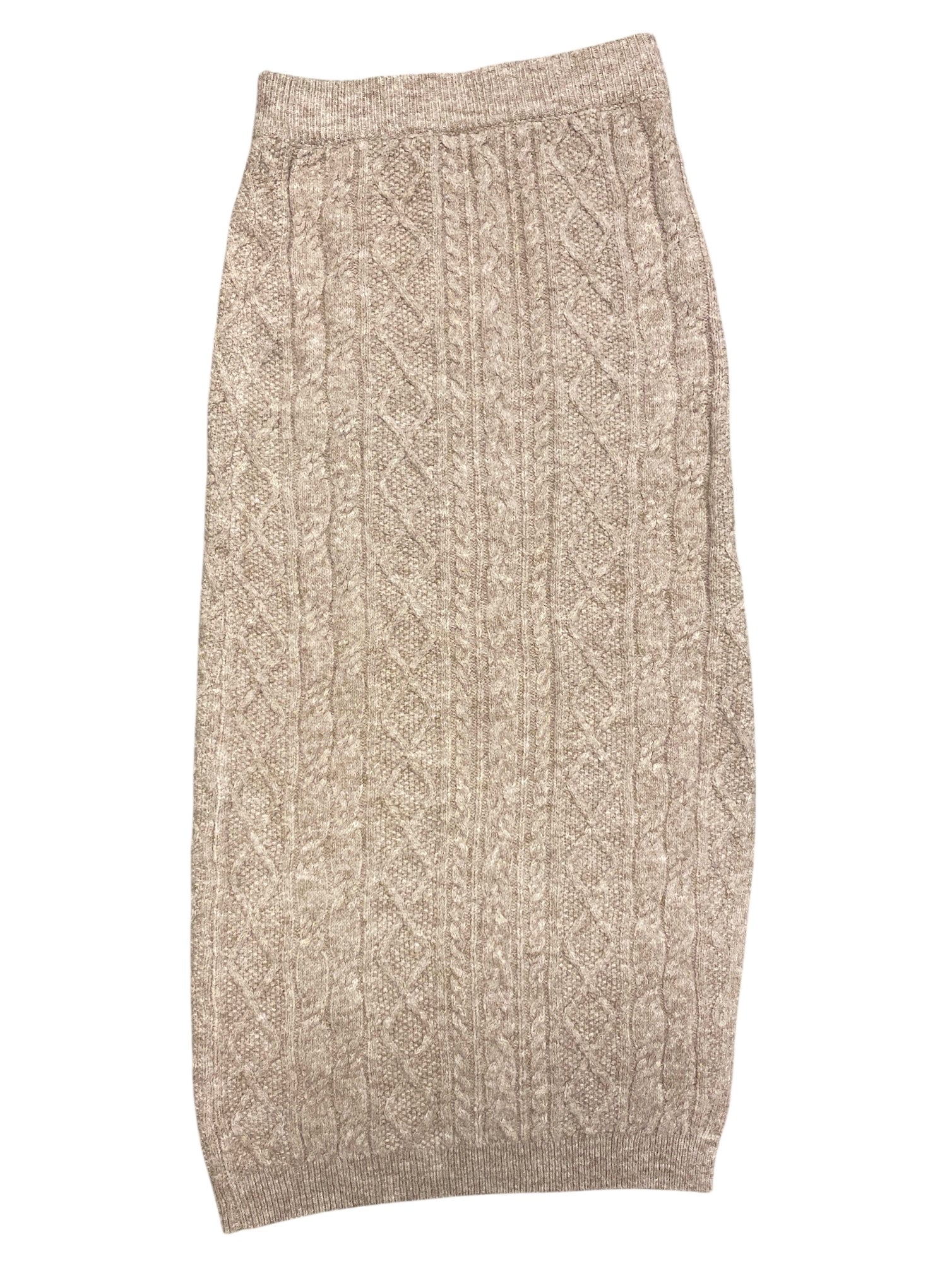 beige topshop cable knit midi skirt, s