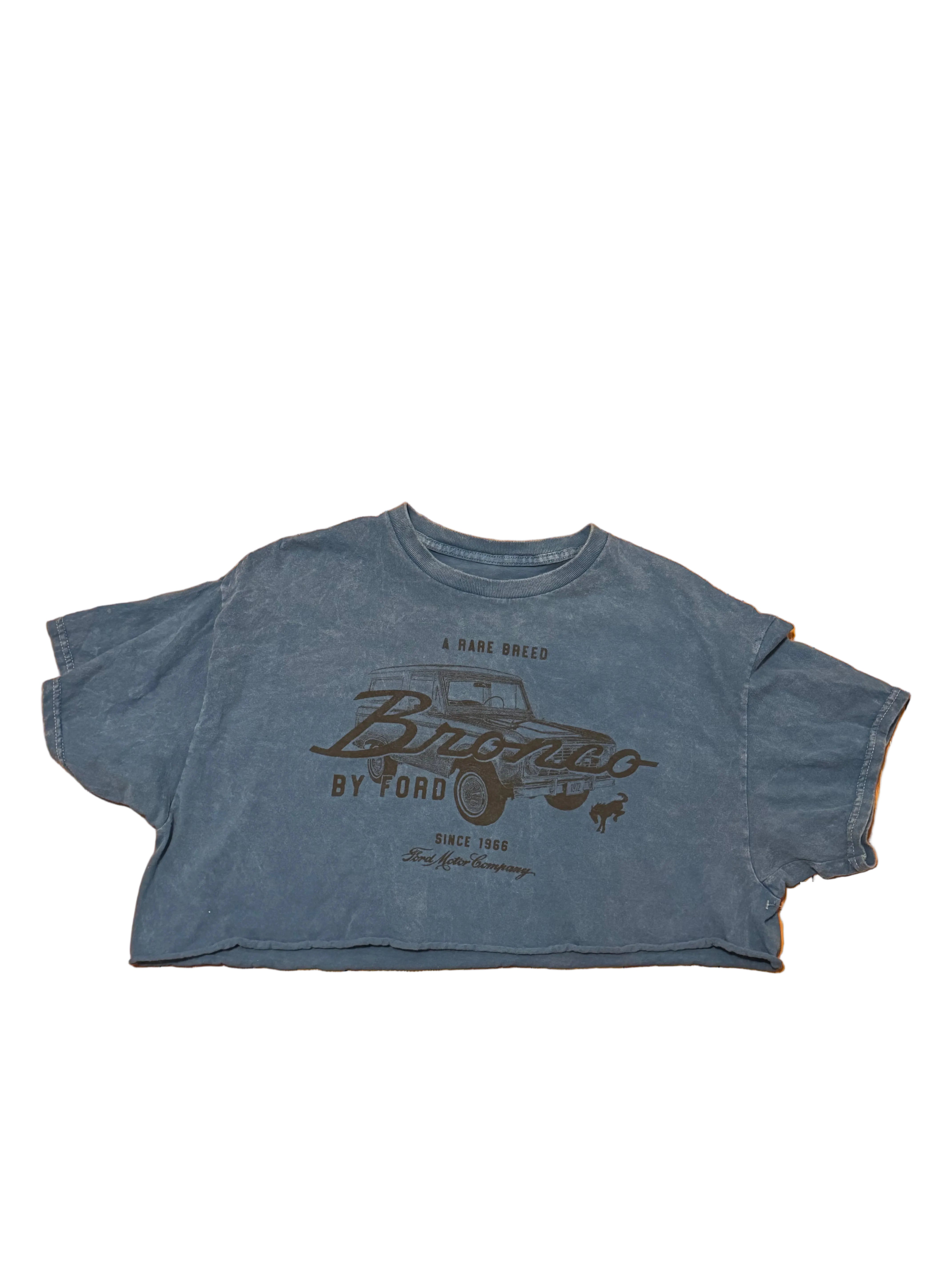 blue ford cropped bronco tee, XL