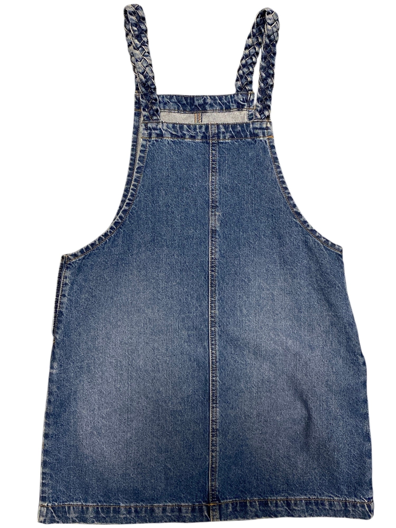 blue Celebrity pink denim dress overalls, s