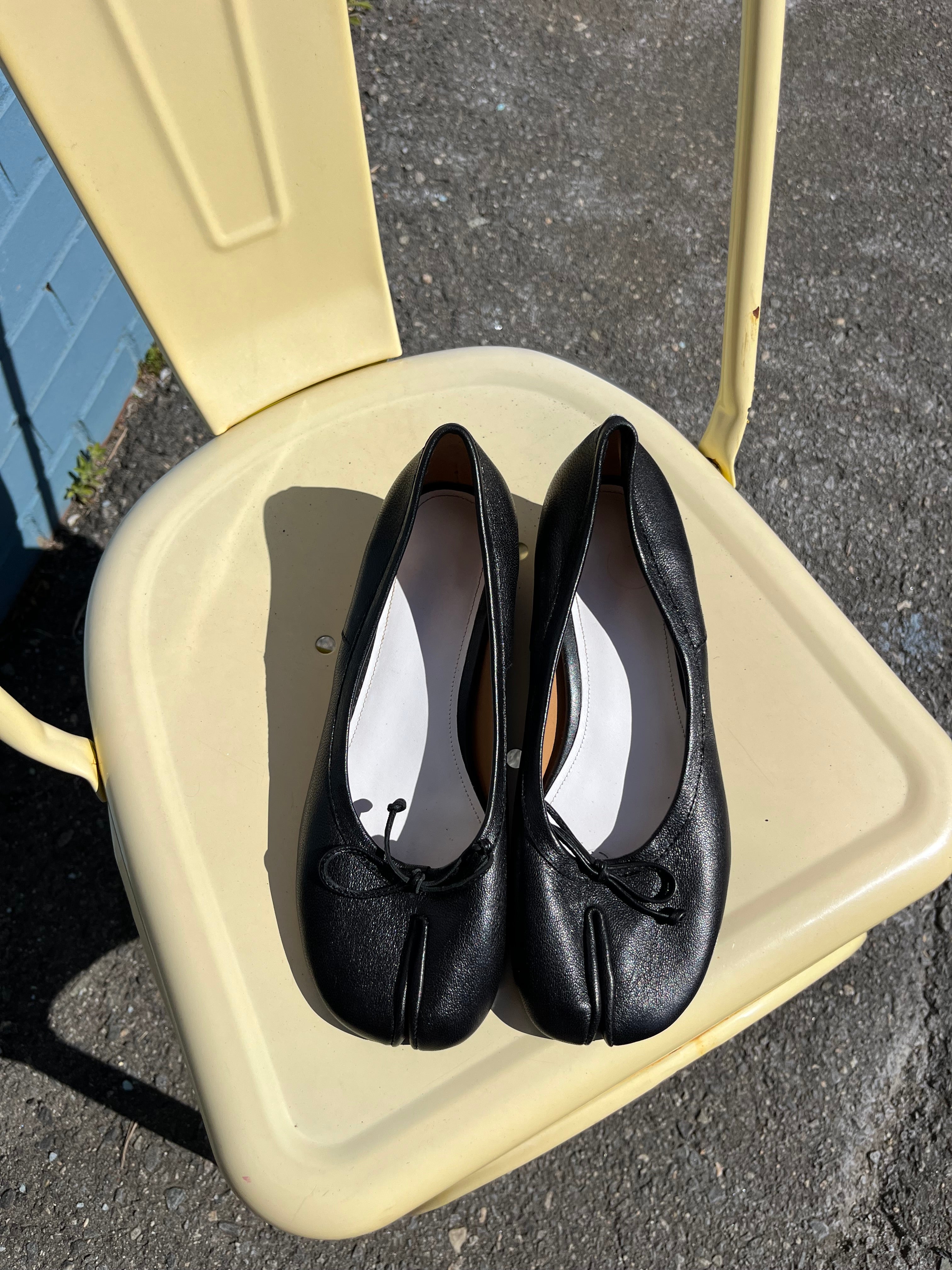 black faux tabis, 37 (fits like US 6)