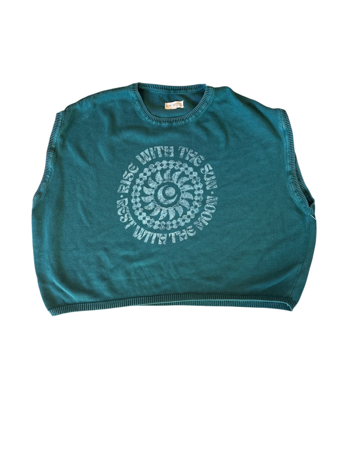 green pilcro rise w the sun sweater top, 2x