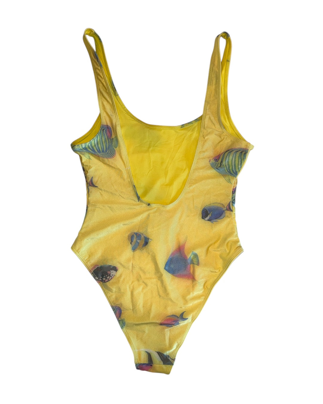 yellow multi forever 21 fish one piece, s