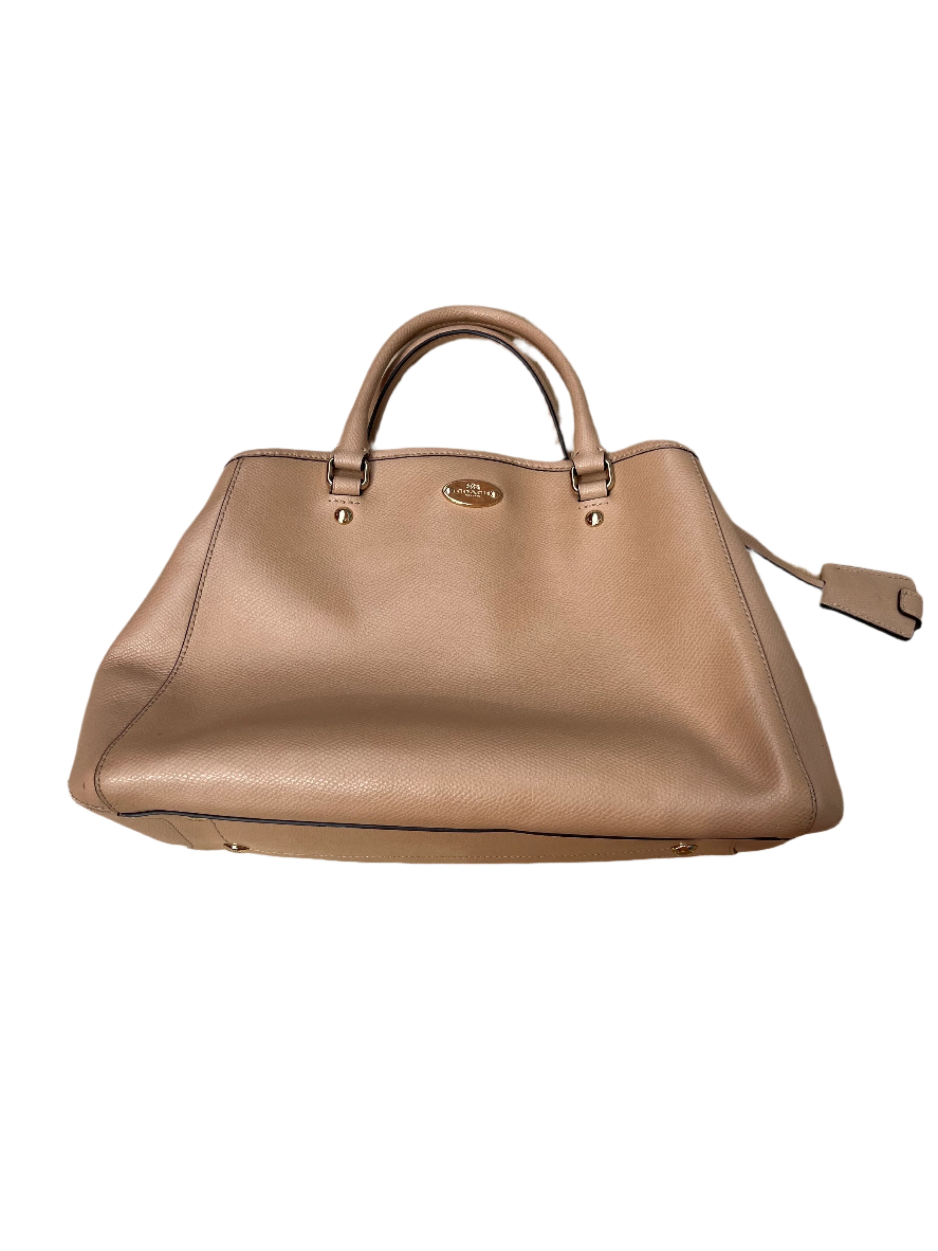 tan coach leather handbag