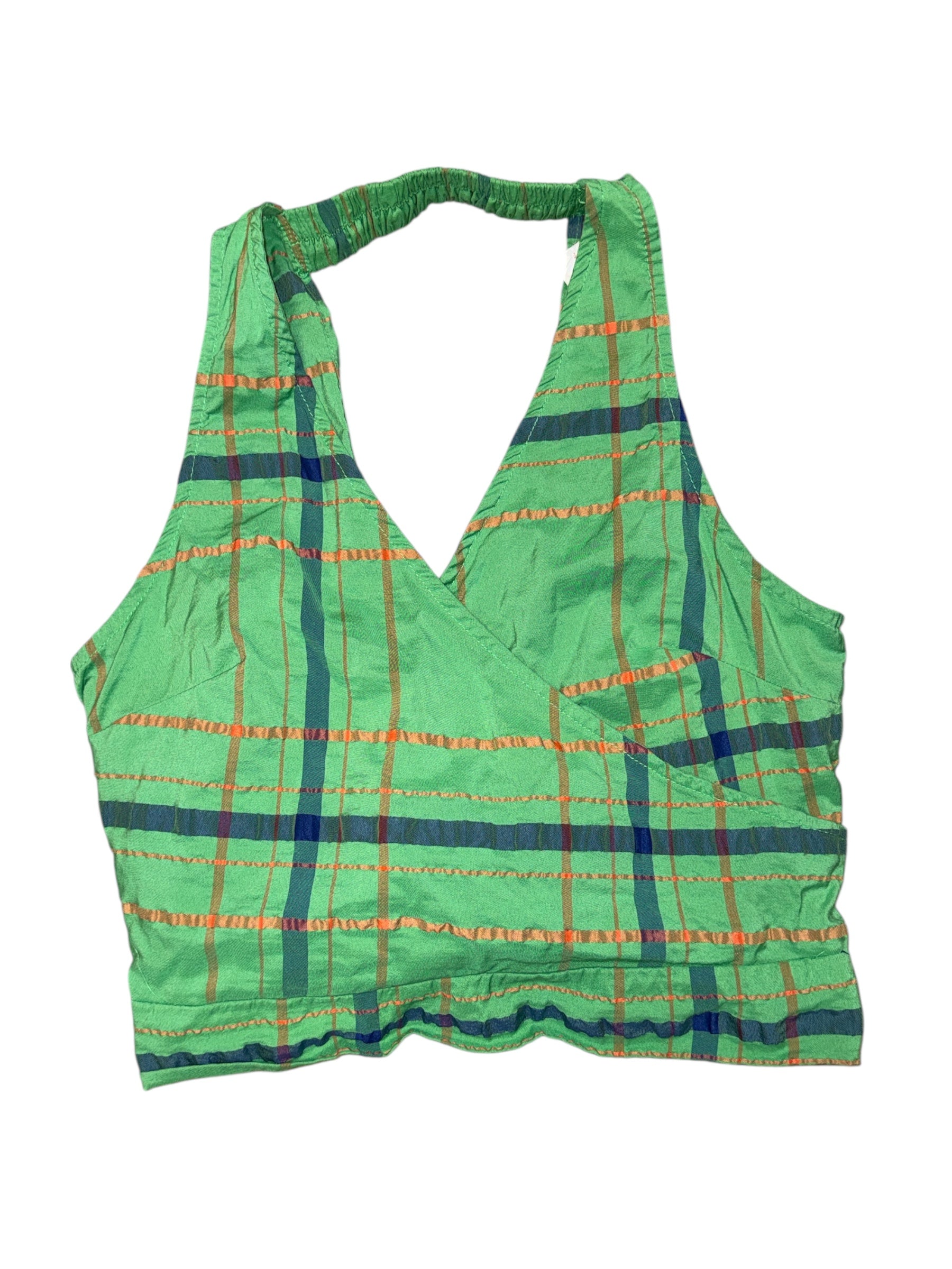 Green blue Amadi Cropped wrap top, M