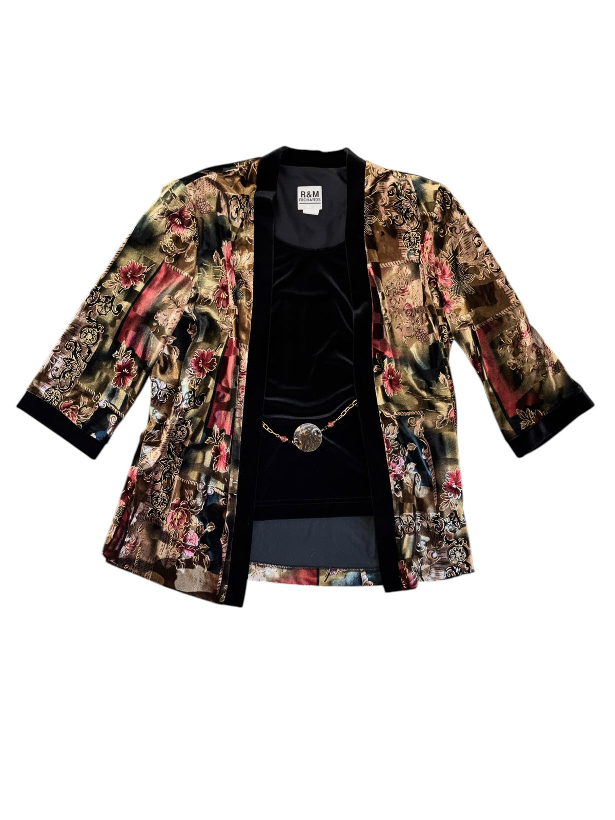 Multi r&m richards velour jacket top, 18
