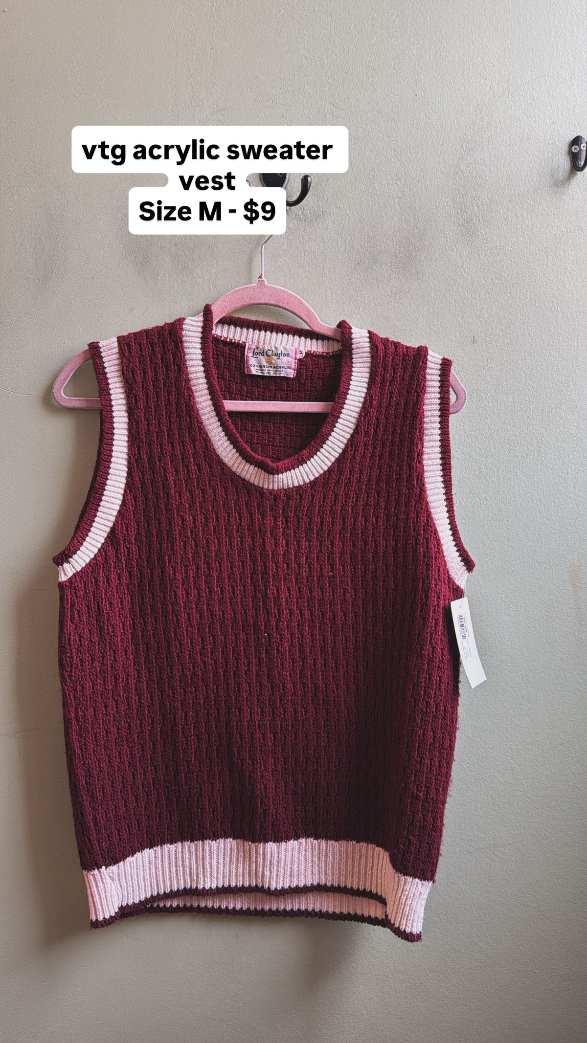 Maroon Lord clayton Sweater vest, M