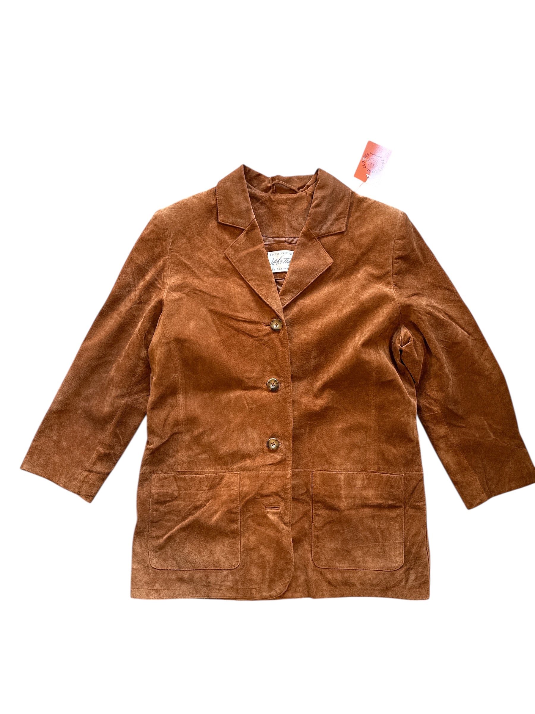 tan lord & taylor leather blazer jacket, 10P