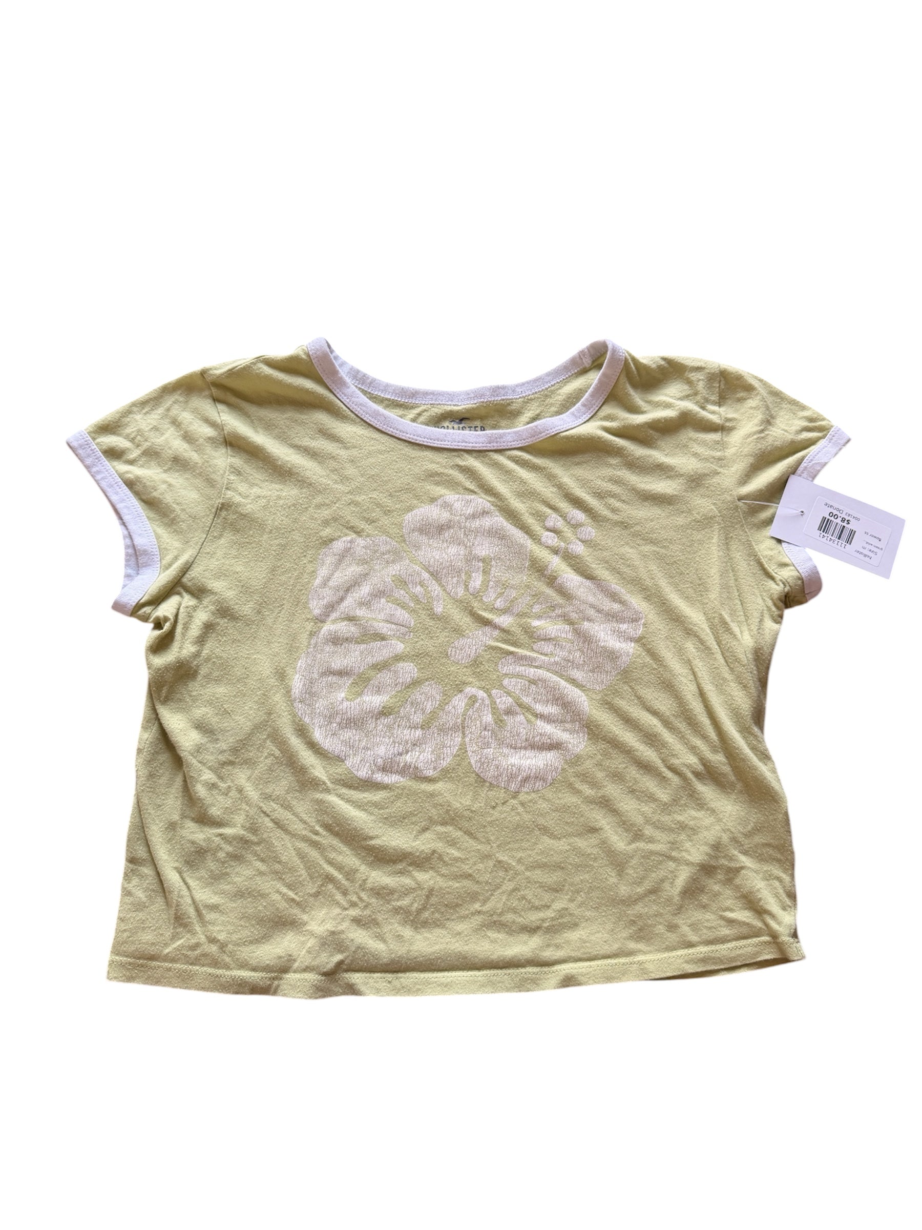 green white hollister flower ss, m