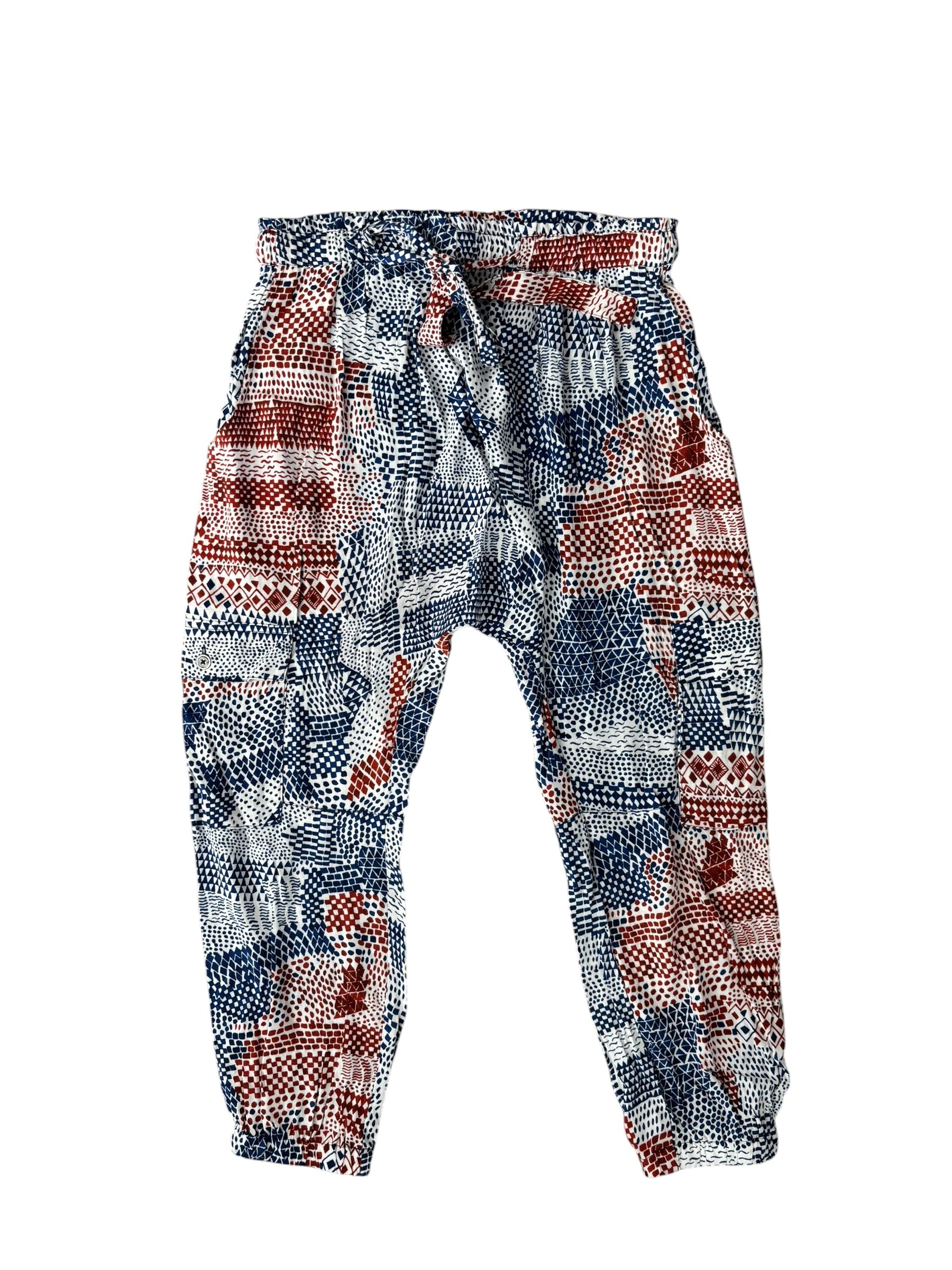 blue white red hei hei dotted joggers, m