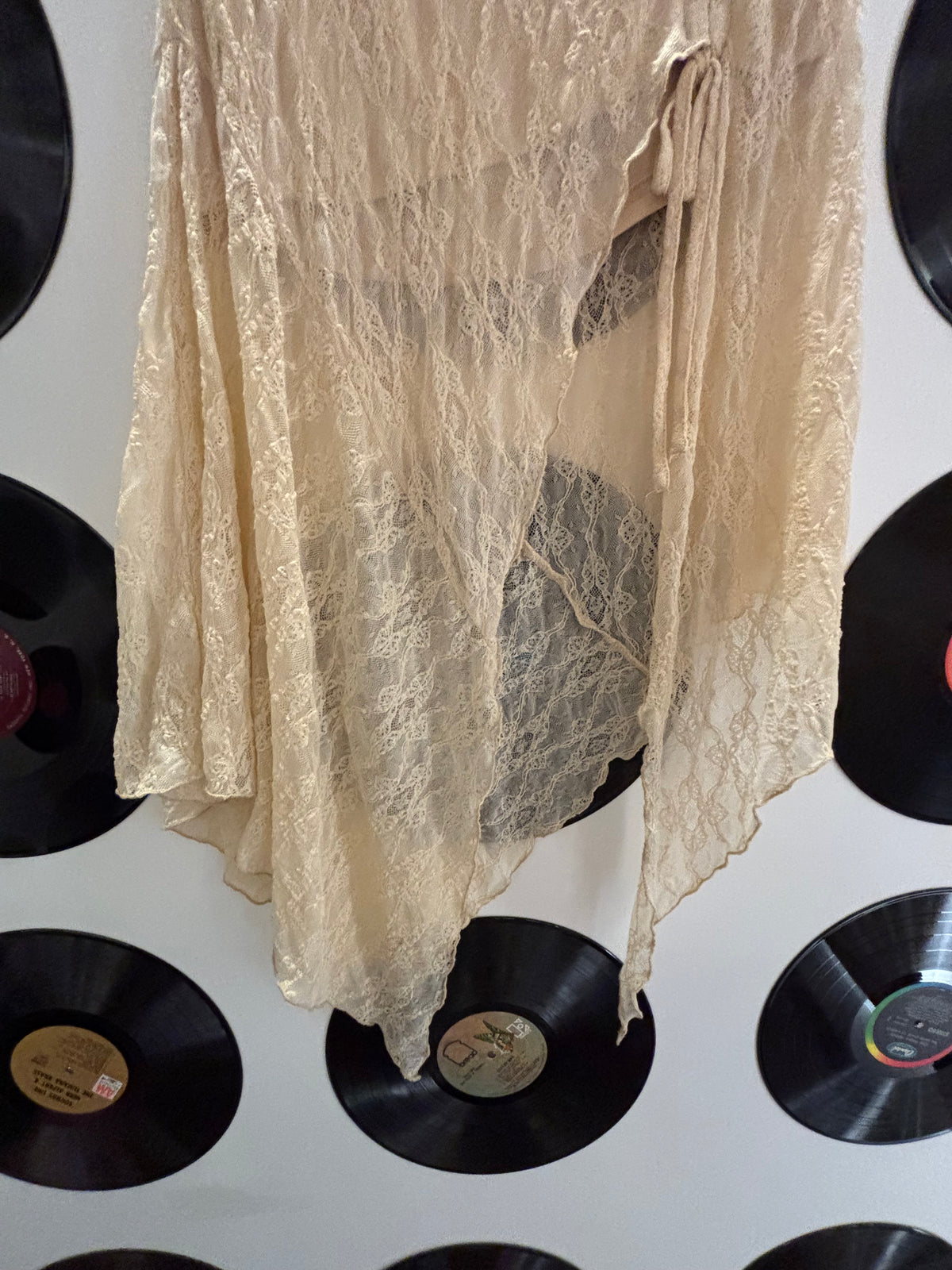 tan windsor lacey flowy skirt, s